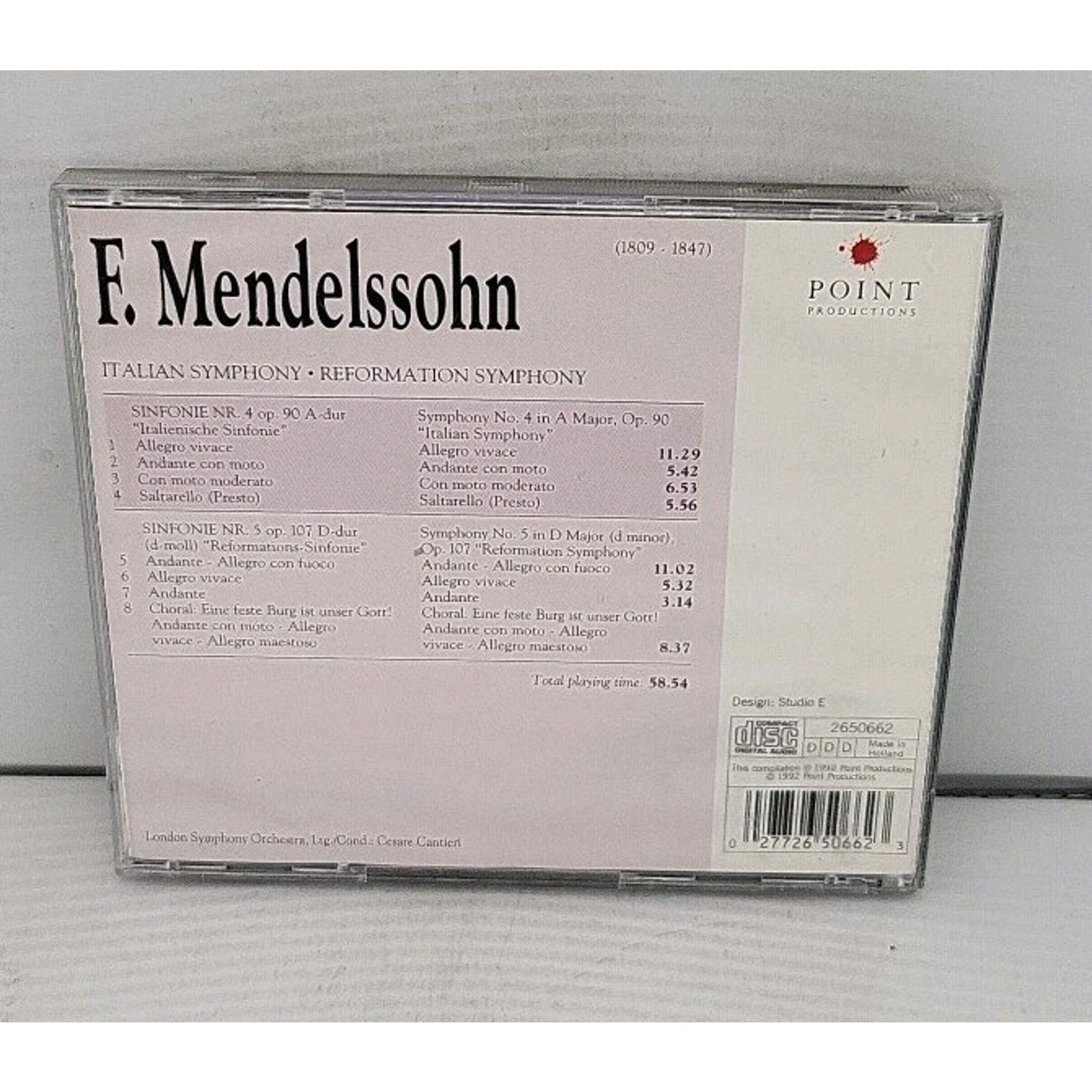 Italian Symphony / Reformation Symphony - Audio CD By Mendelssohn