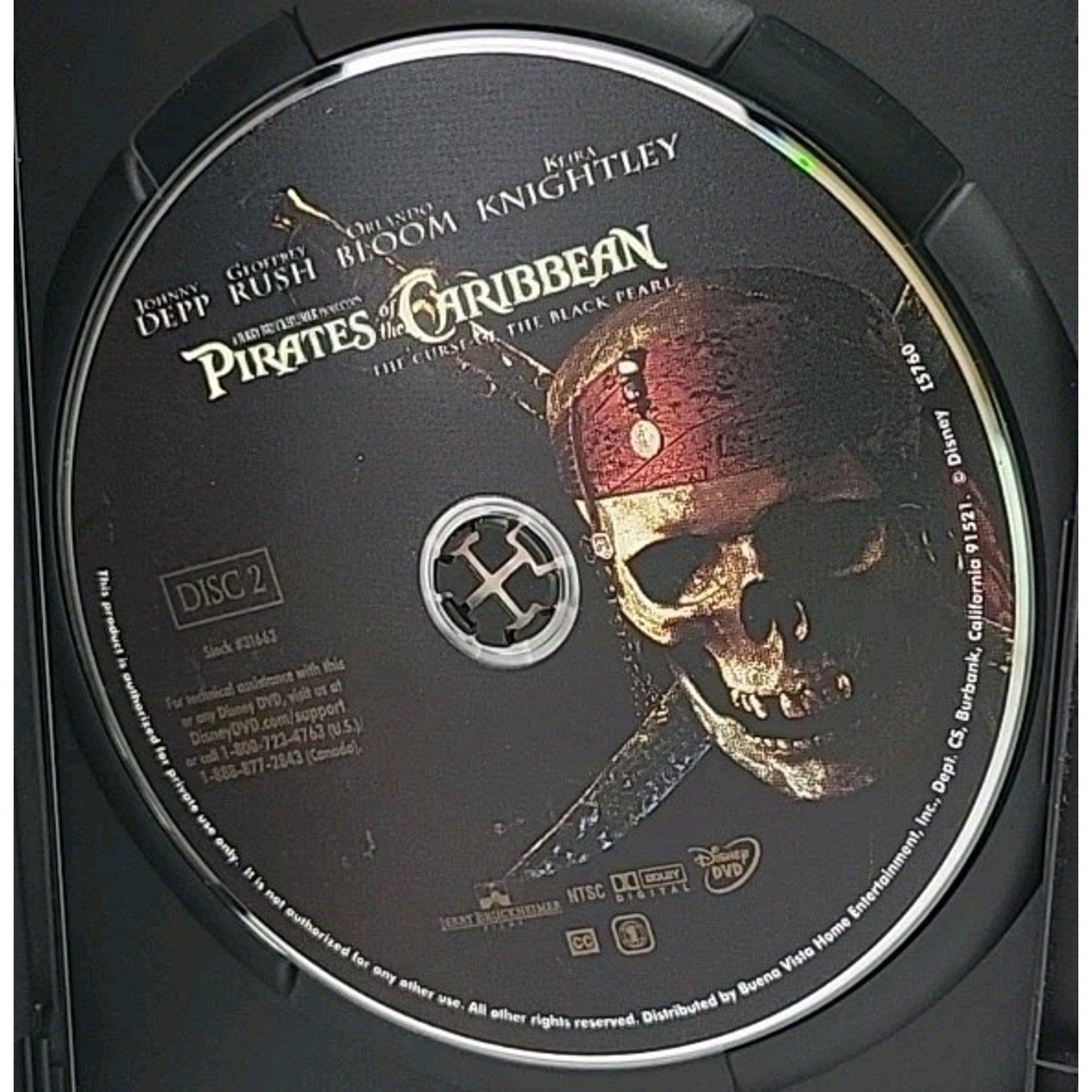 Pirates of the Caribbean: The Curse of the Black Pearl (DVD, 2003)