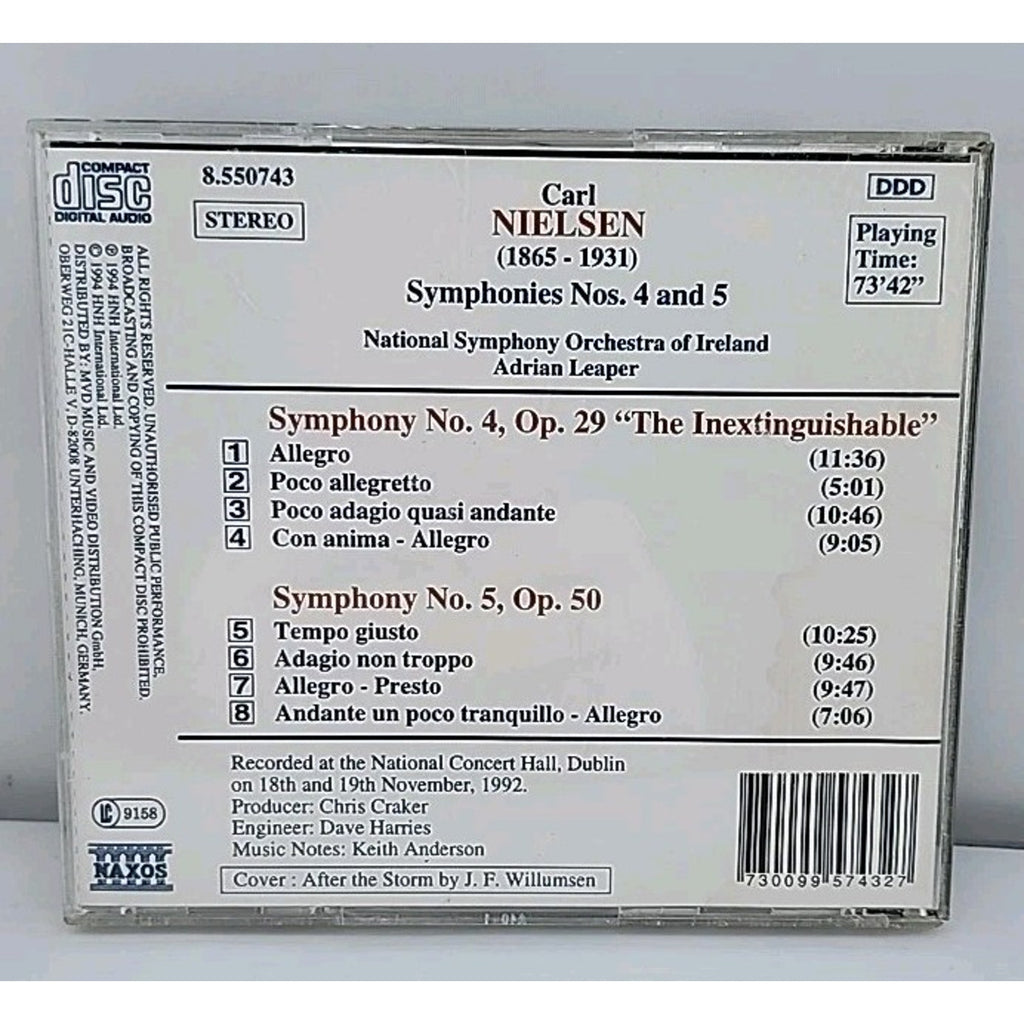 Sym 4/5 by Nielsen / Leaper / National Symphony of Ireland (CD, 1994)