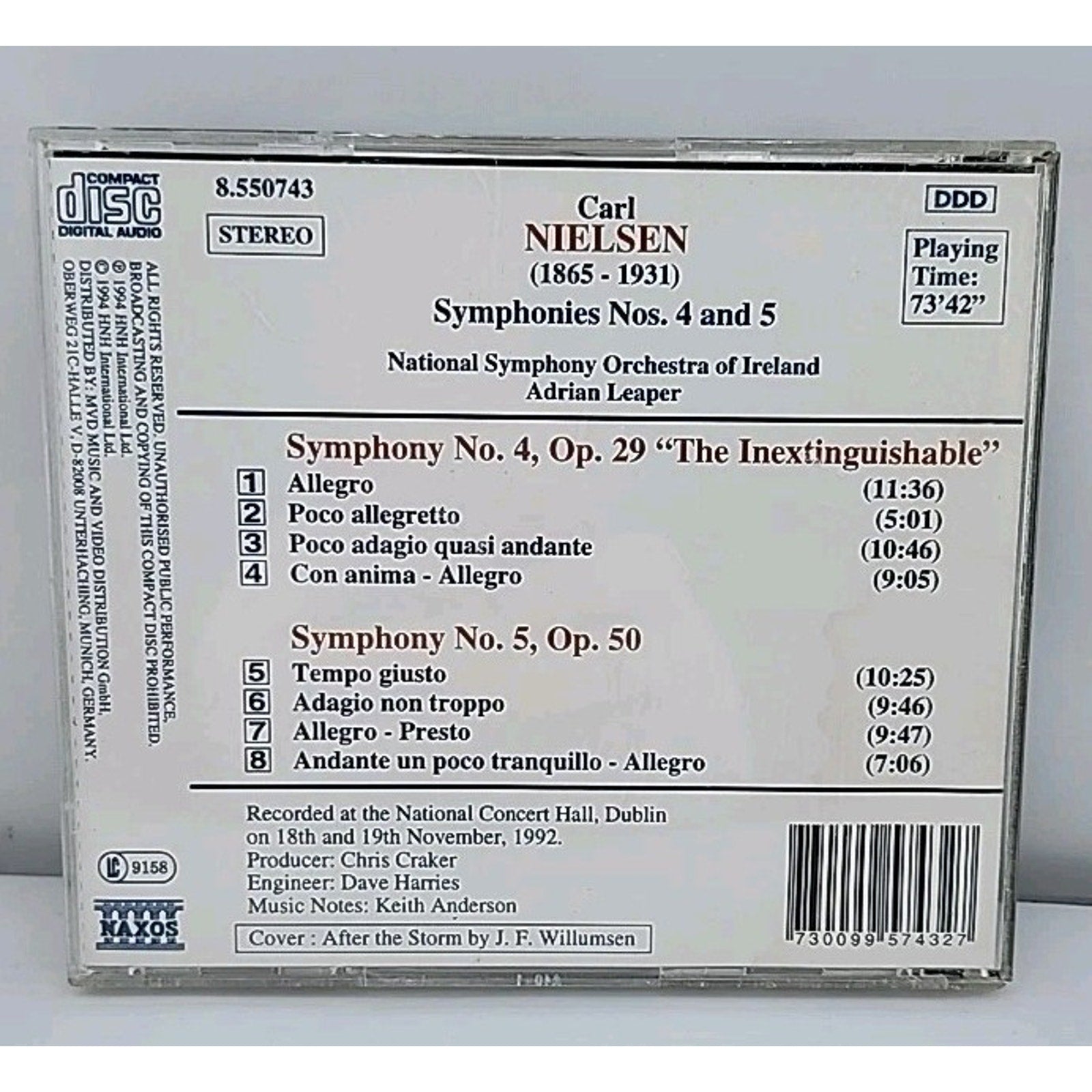 Sym 4/5 by Nielsen / Leaper / National Symphony of Ireland (CD, 1994)