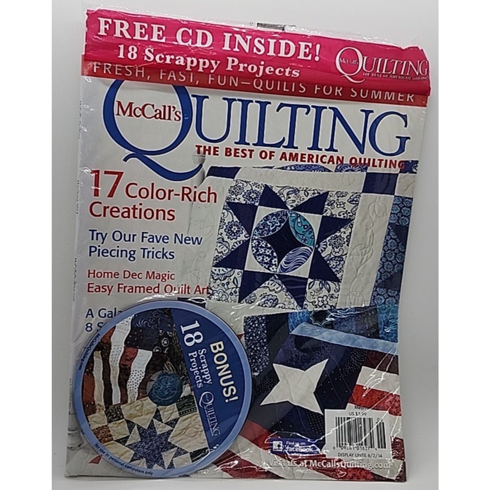 McCall's Quilting Magazine 2014 Galaxy of 8 stars, Cerulean Dreams Quilt Pattern
