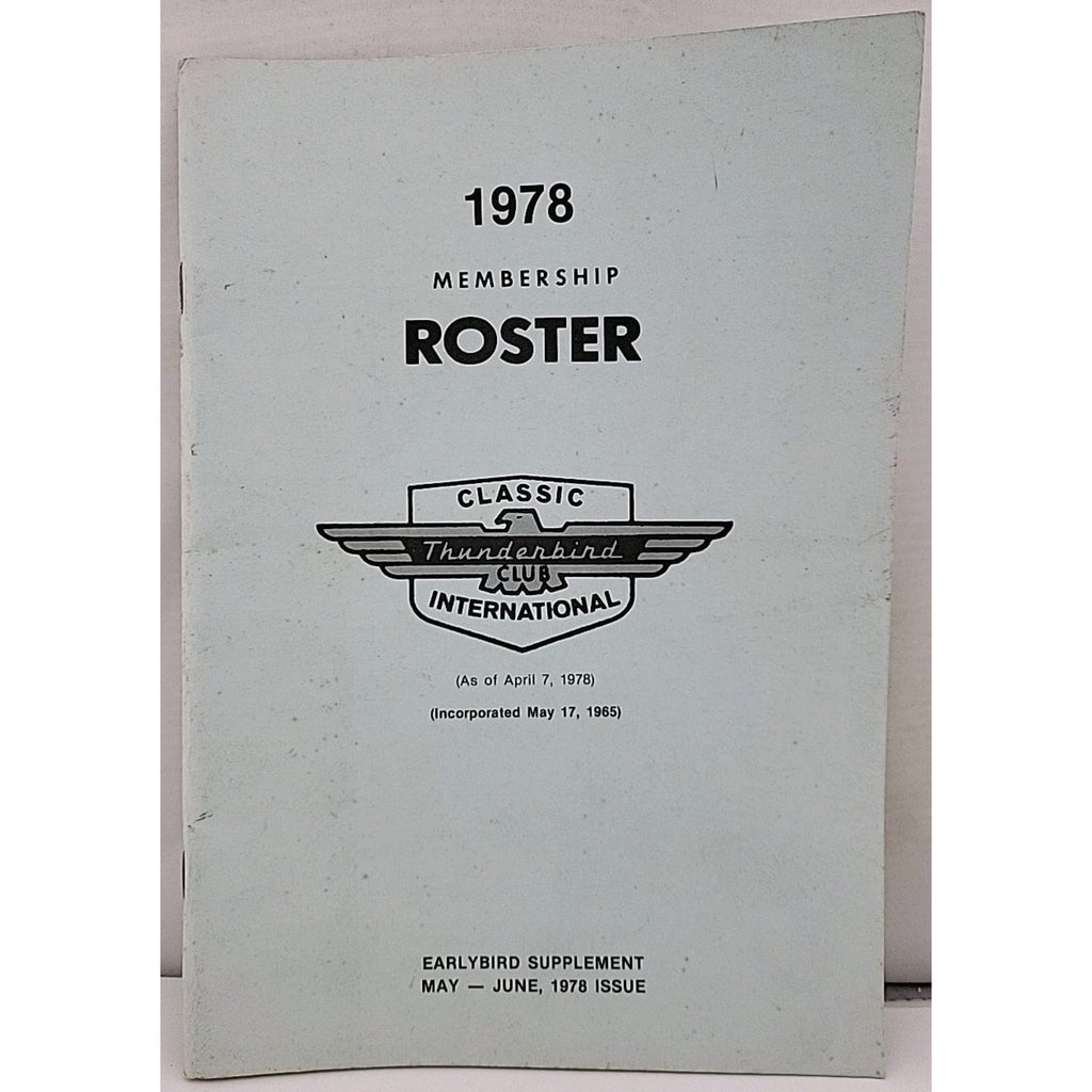 The Classic Thunderbird Membership Roster 1978