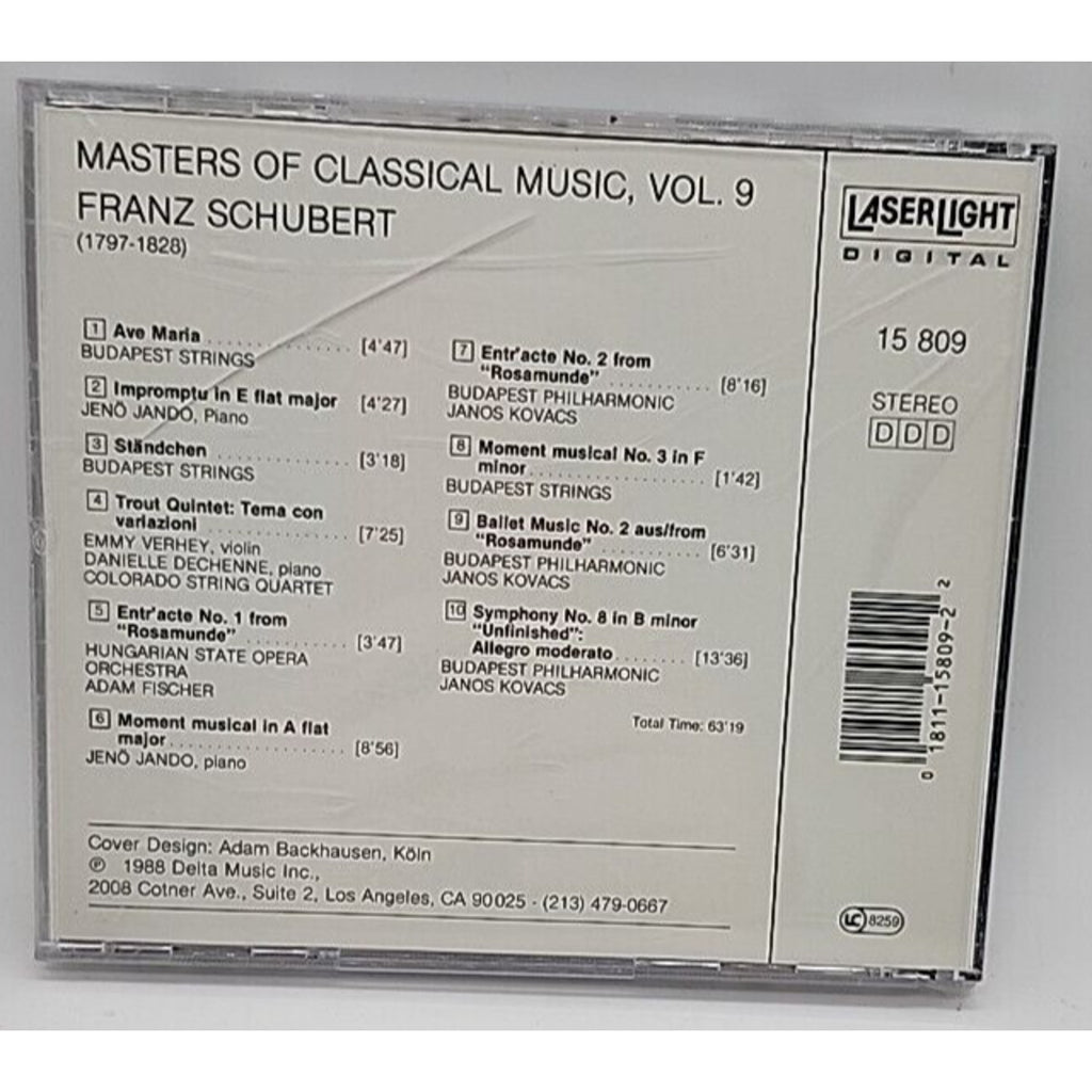 Masters of Classical Music by F. Schubert (CD, 1990)