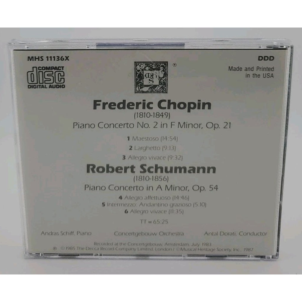 Frederic Chopin Piano Concerto No. 2 / Robert Schumann Piano Concerto (CD 1987)