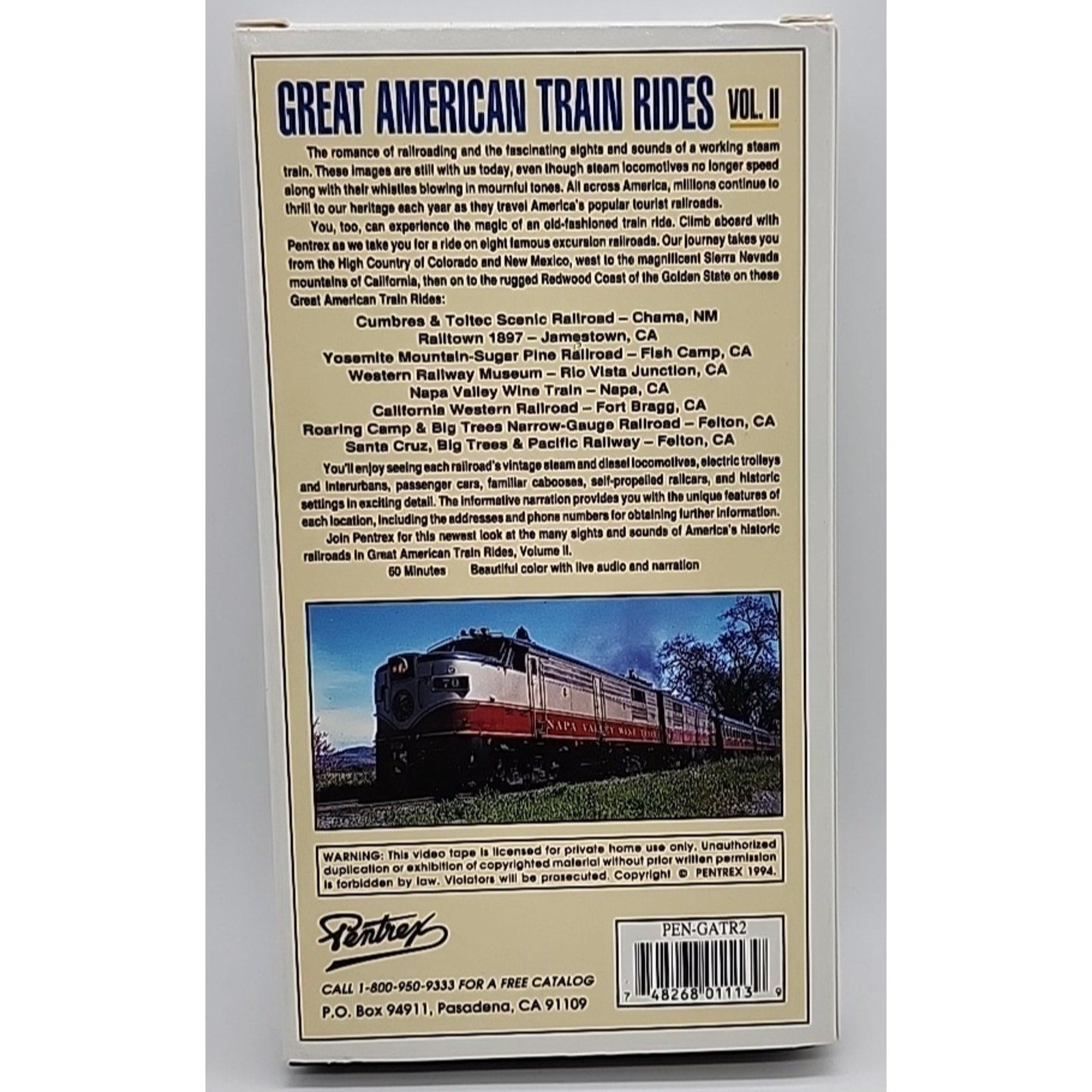 Great American Train Rides Volume I & II (VHS)