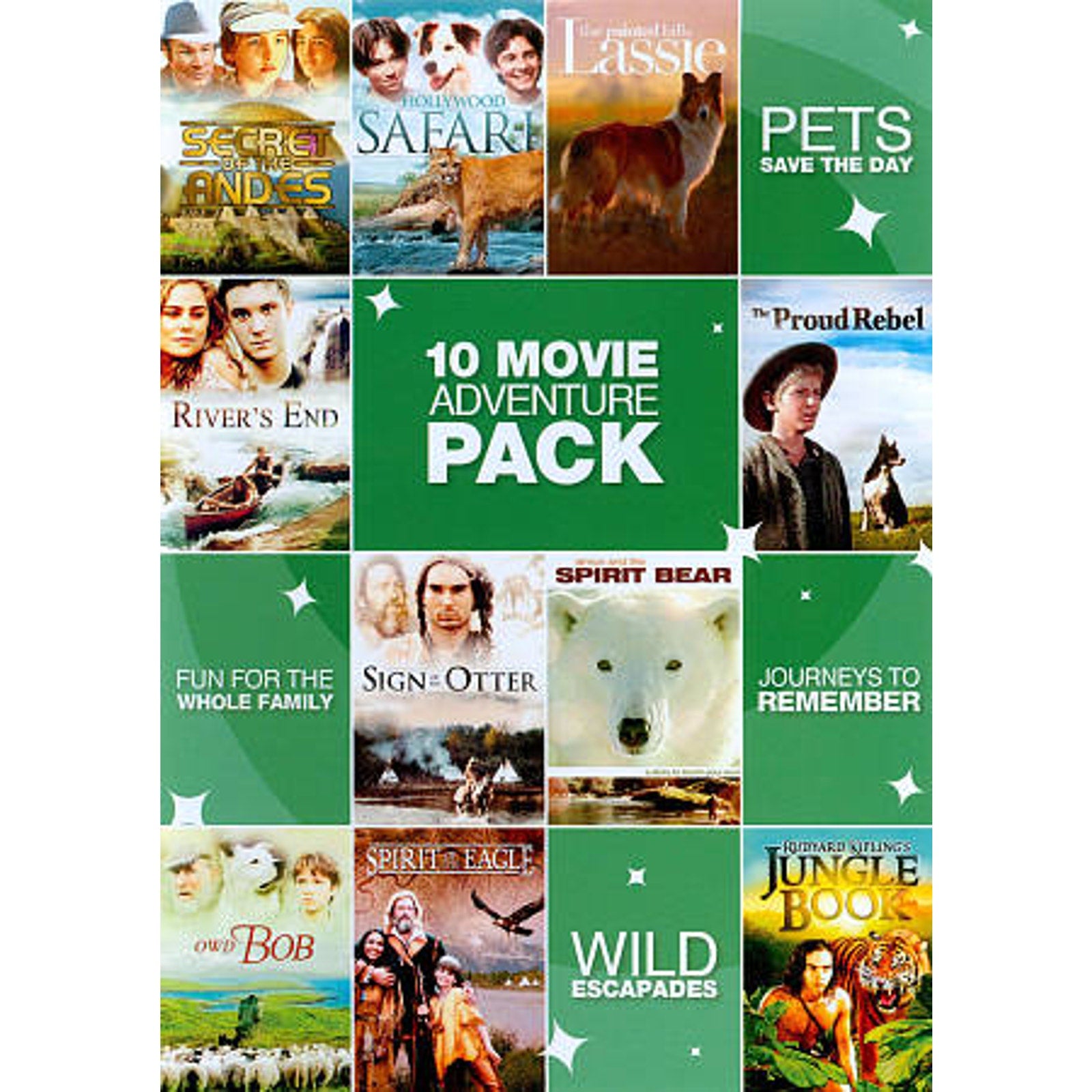 10 Movie Adventure Pack, Vol. 1 (DVD, 2011, 2-Disc Set)