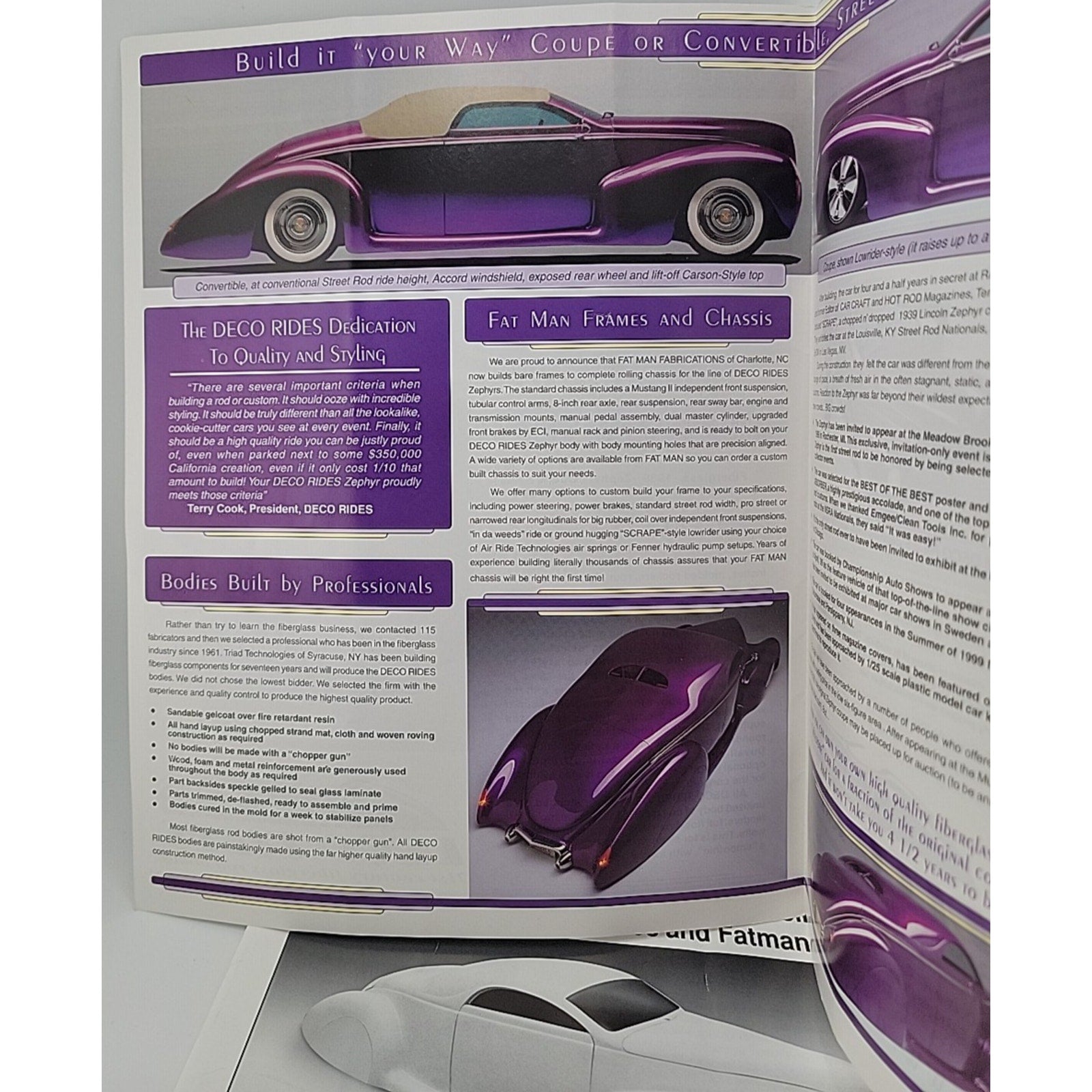1939 Lincoln Zephyr Fiberglass Coupe And Convertible Deco Rides Brochure