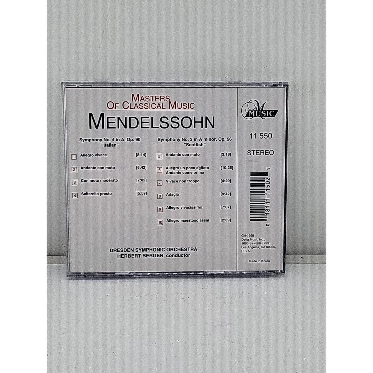 Sym 3/4 by F. Mendelssohn (CD, 1998)