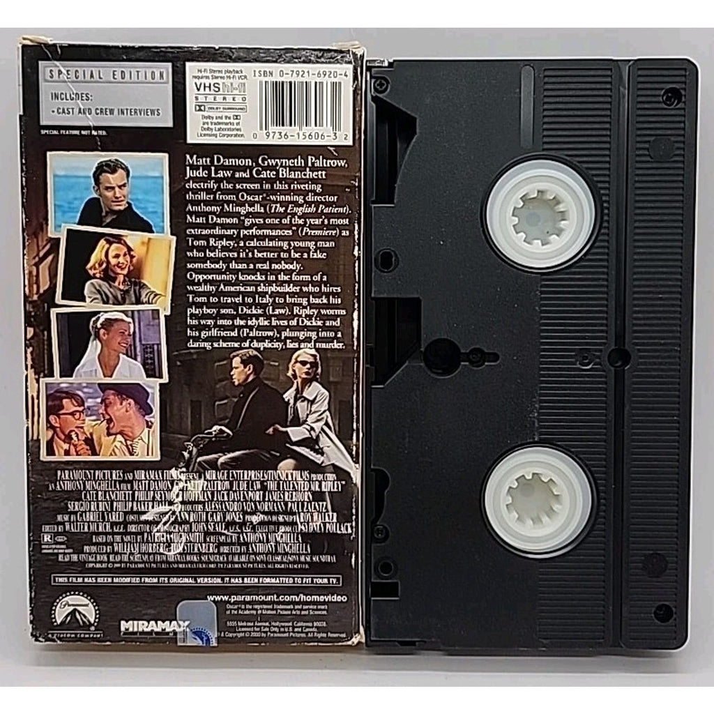 The Talented Mr. Ripley (VHS, 2001, Special Edition)