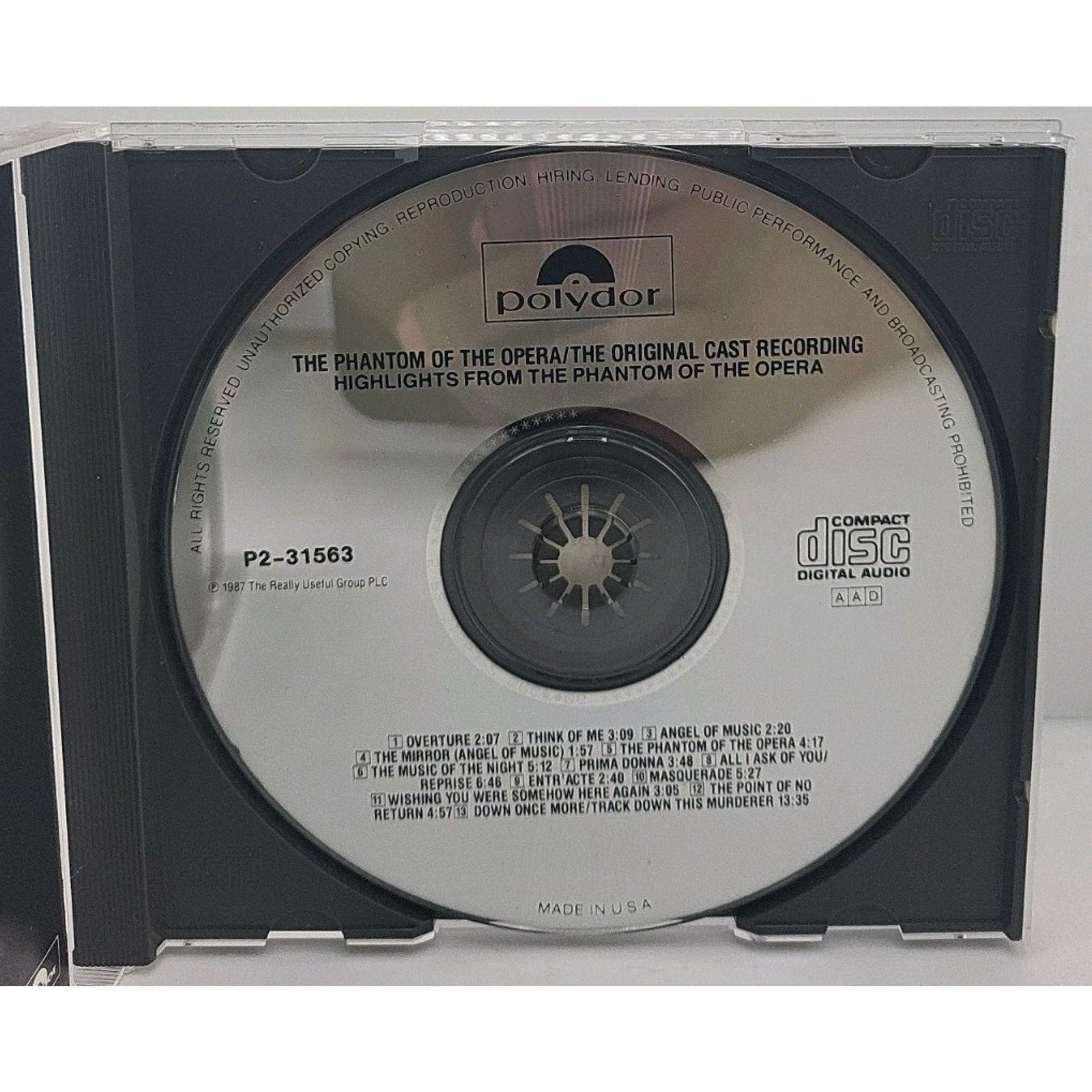 Highlights From The Phantom Of The Opera - Musical CD