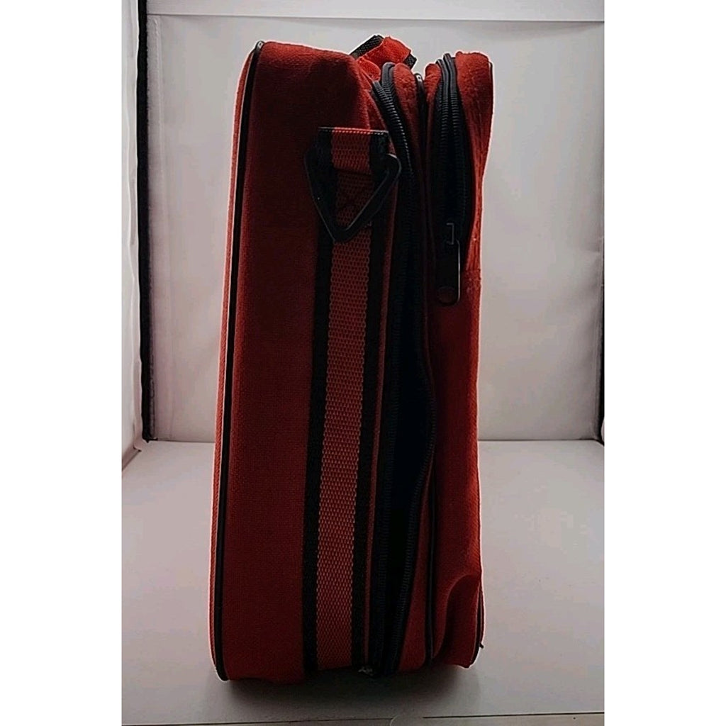 Red BMI Cassette Tape Carry Case w/ Shoulder Strap Holds 30 Tapes