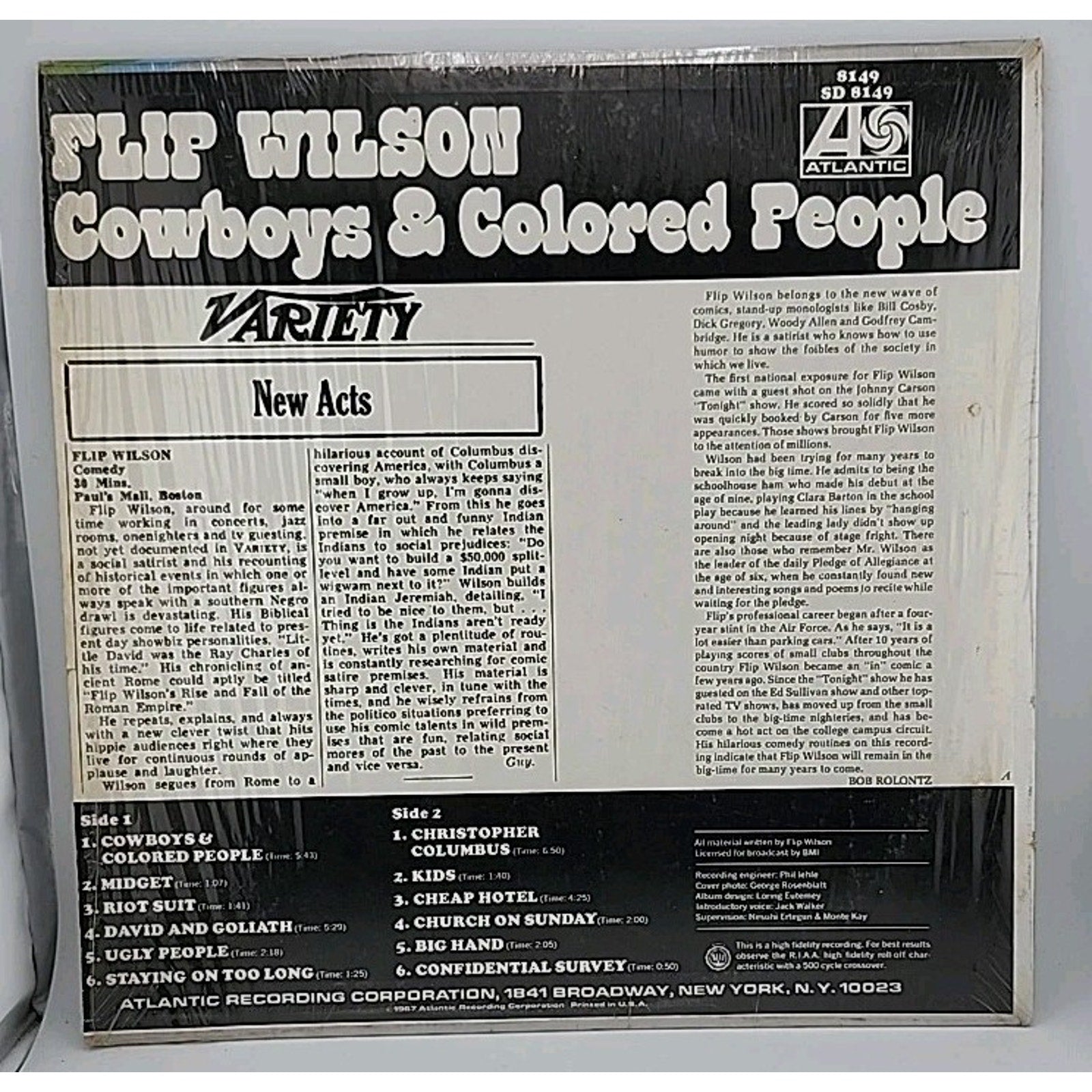 Flip Wilson Cowboys And Colored People LP Vinyl Original 1967 SD 8149