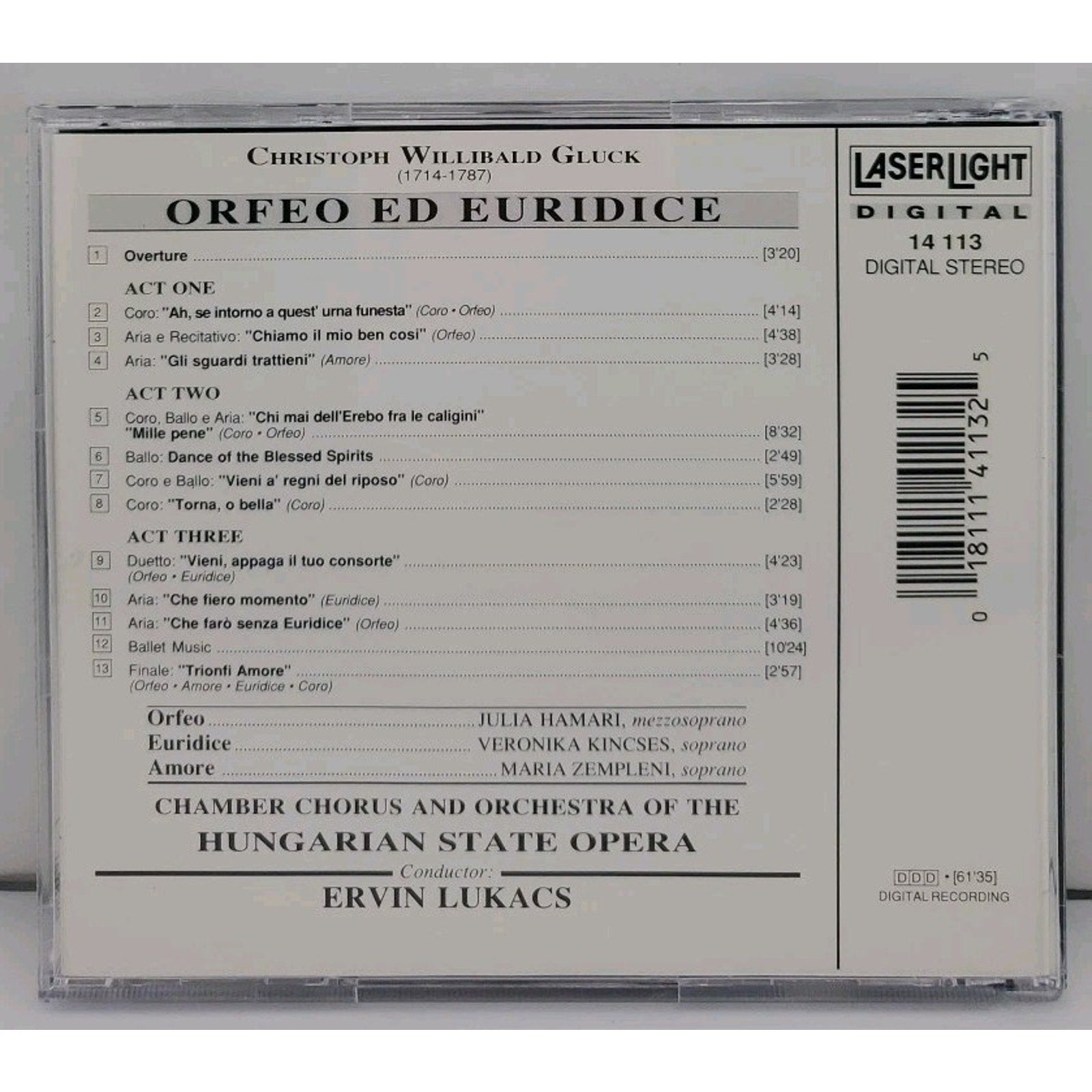 Orfeo & Eurydice-Hlts by C.W. Gluck Von (CD, 1994)