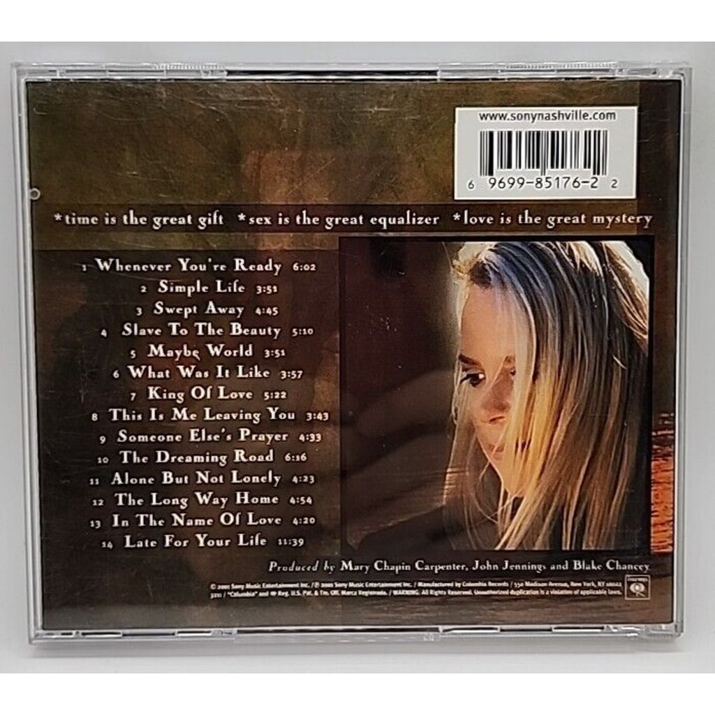 Time* Sex* Love* by Mary Chapin Carpenter (CD, May-2001, Columbia (USA))