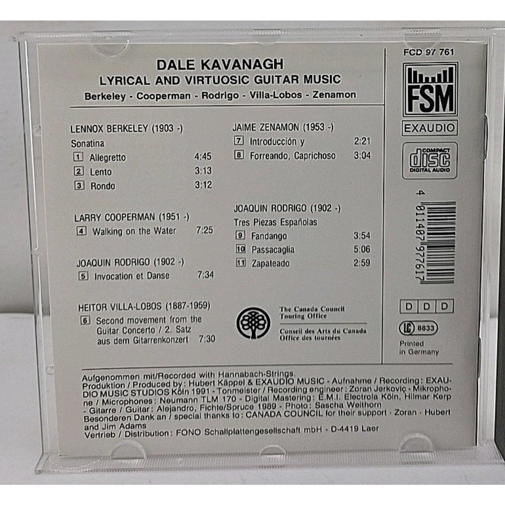 Dale Kavanagh Lyrical And Virtuosic Guitar Music (CD)