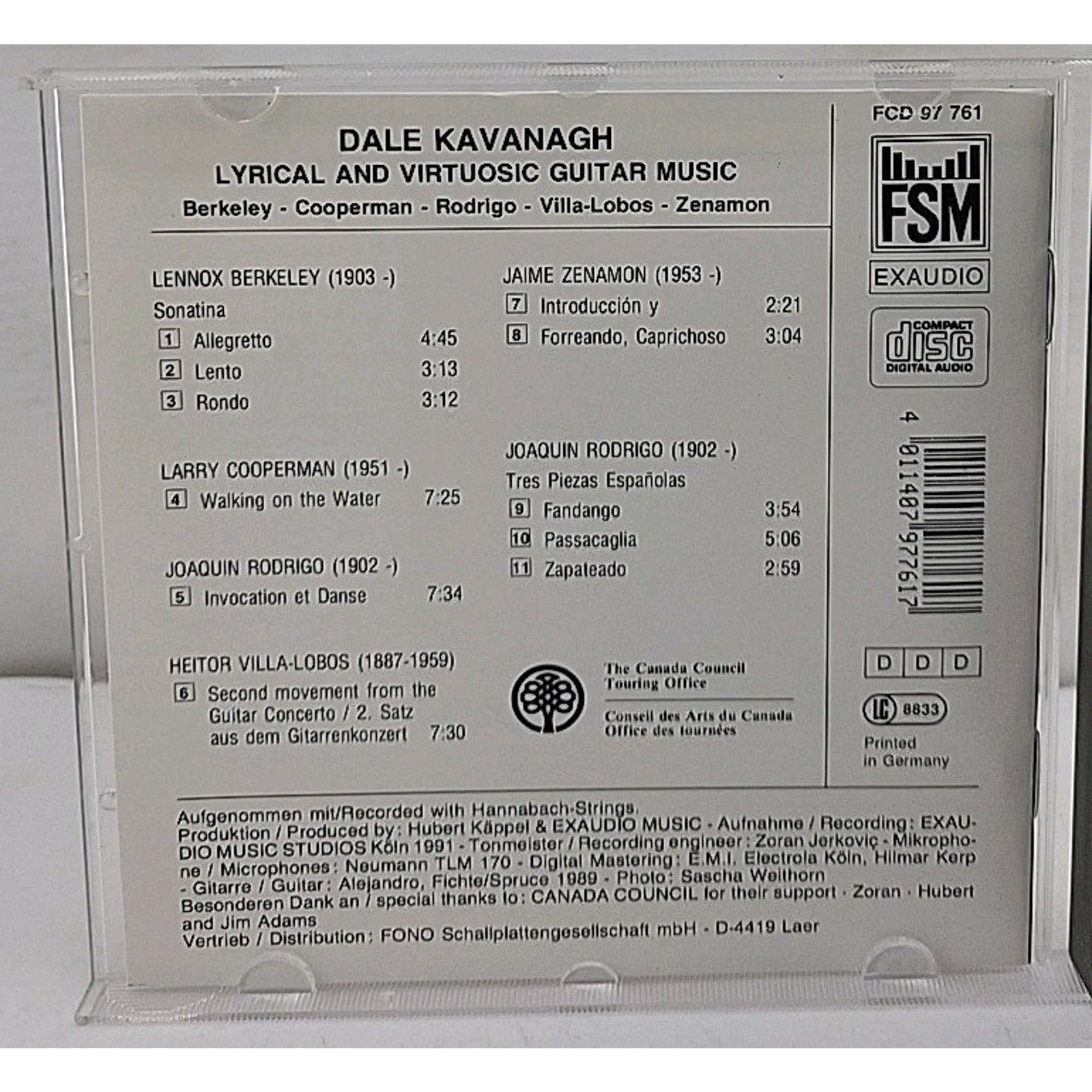 Dale Kavanagh Lyrical And Virtuosic Guitar Music (CD)