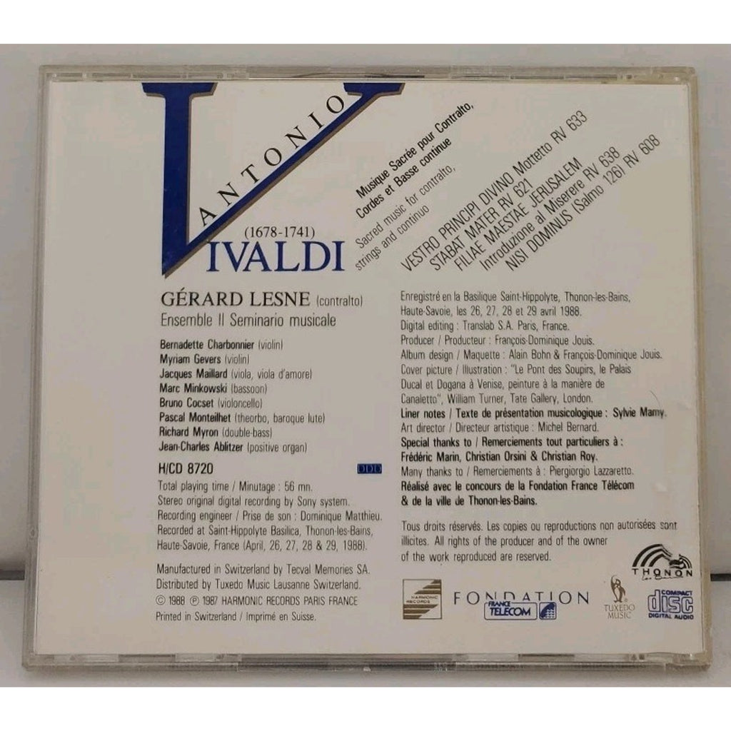 Vivaldi/Gerard Lesne - Sacred Music For Contralto and Strings (CD)