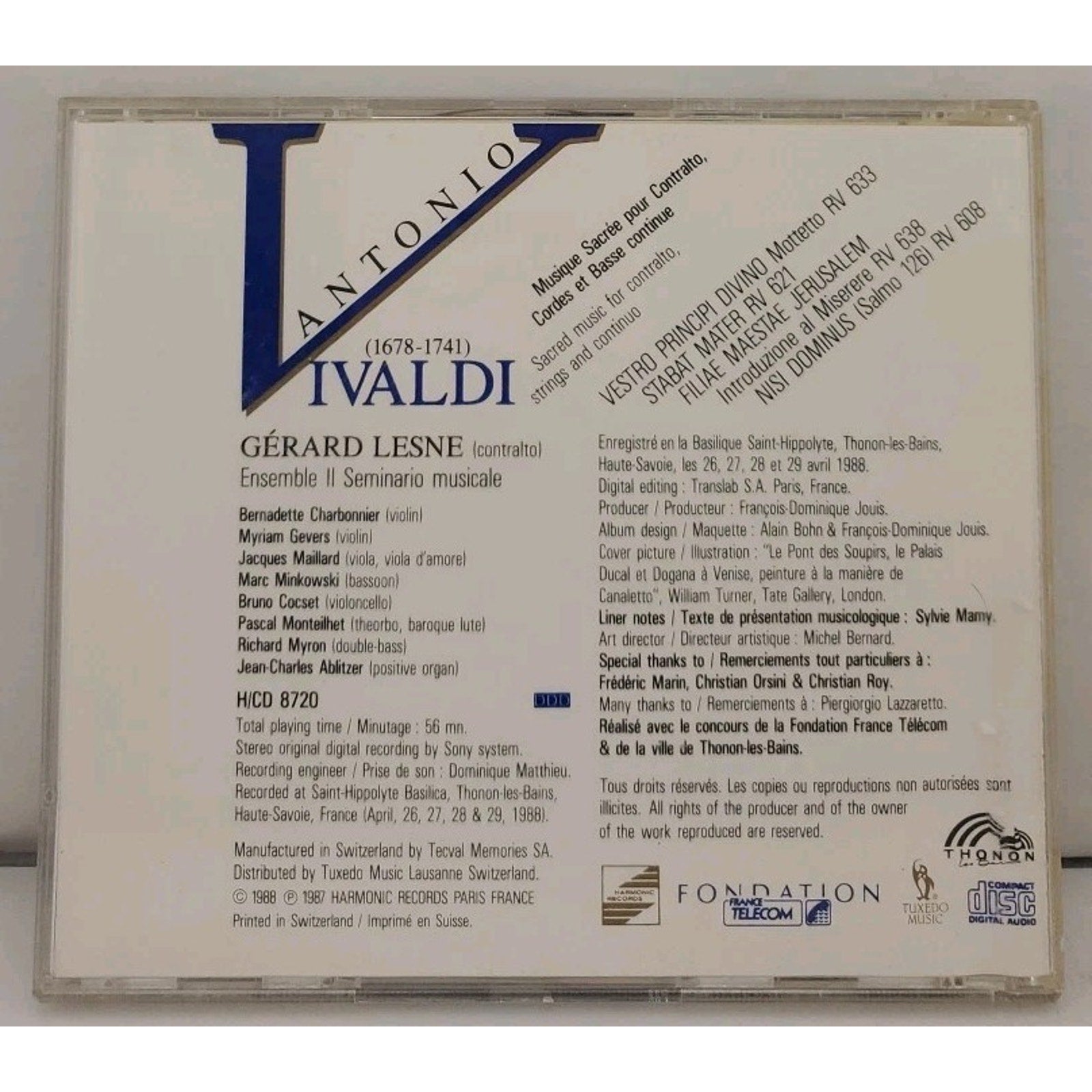 Vivaldi/Gerard Lesne - Sacred Music For Contralto and Strings (CD)