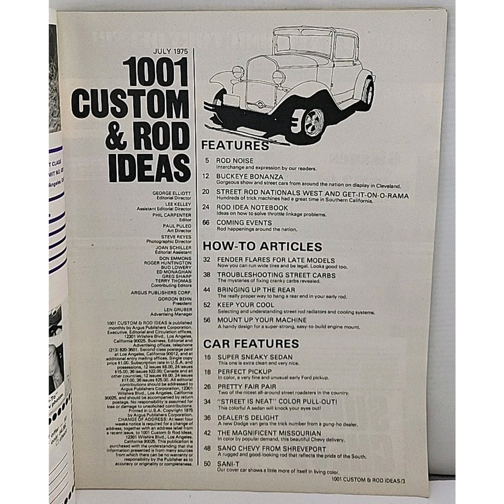 1001 Custom And Rod Ideas Magazine - July 1975