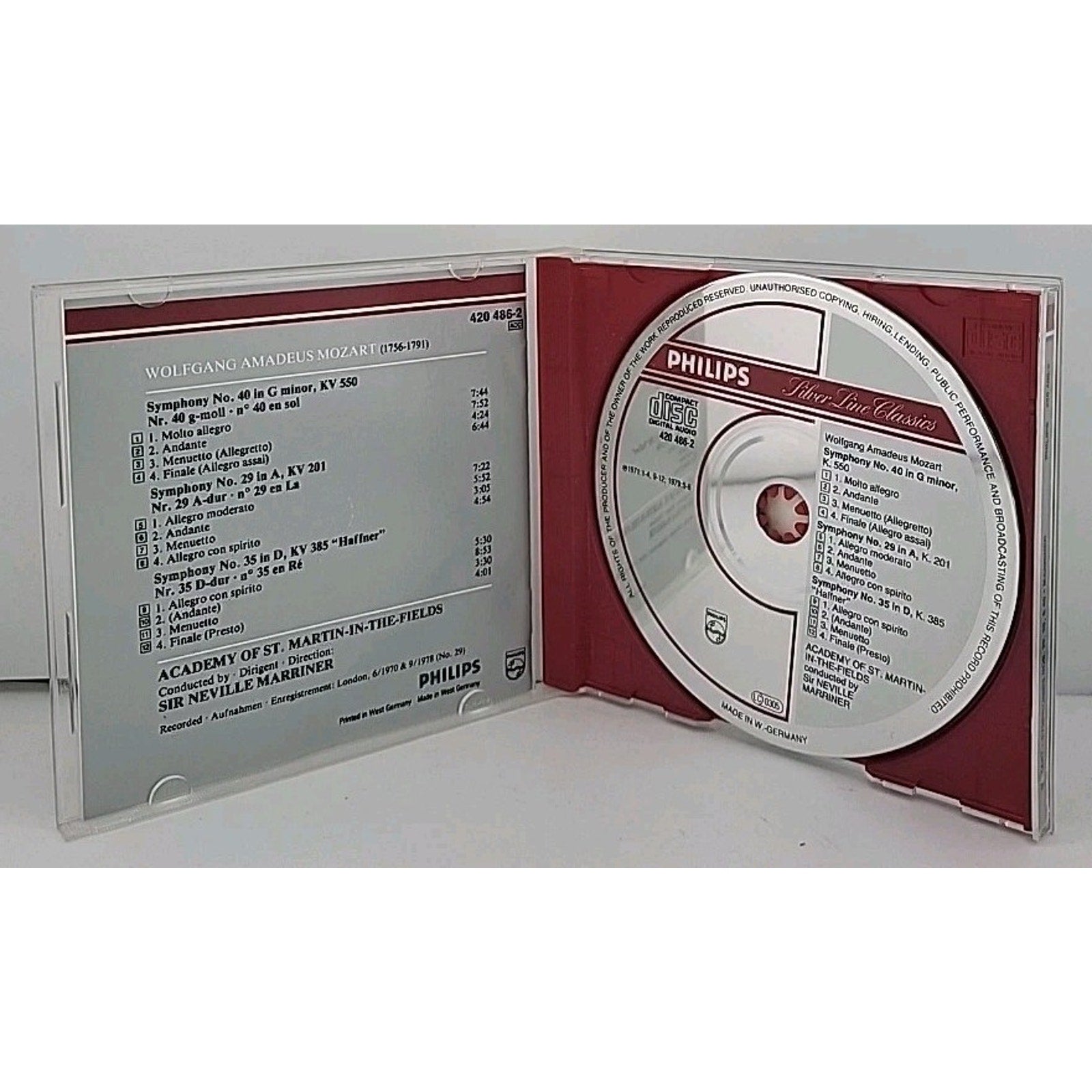 Mozart: Symphonies Nos. 29, 35 "Haffner" & 40 (CD)