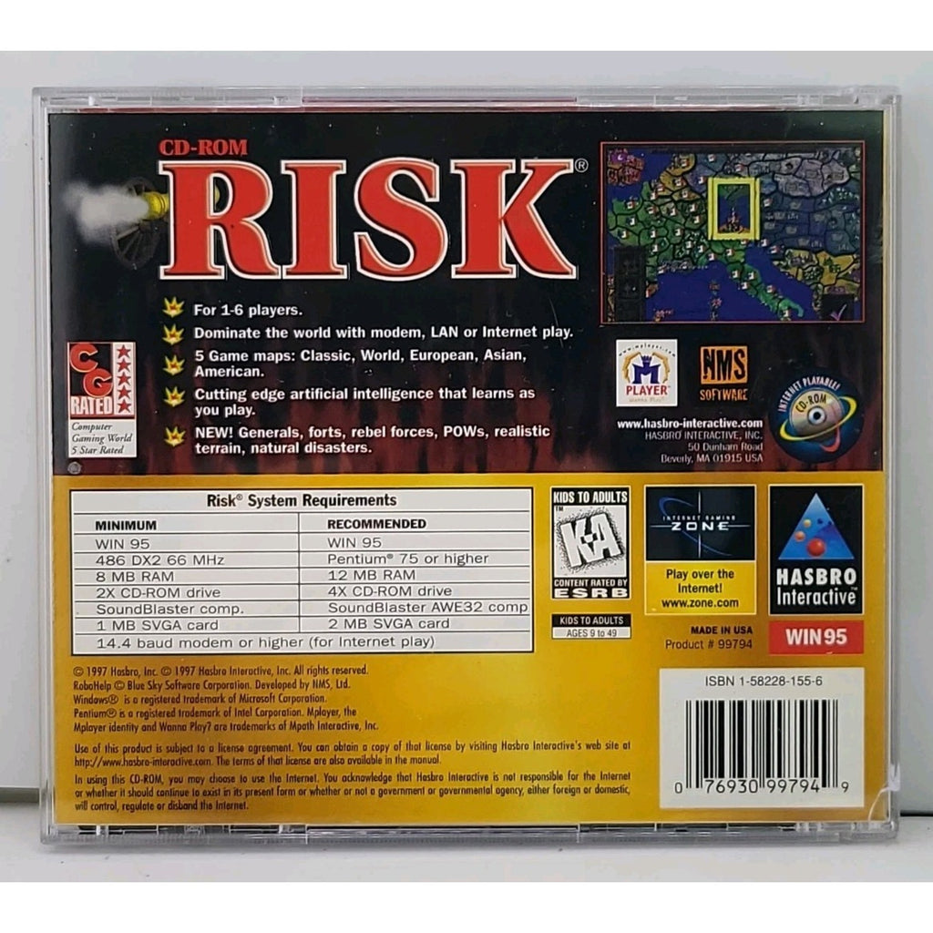 Risk: The Game Of Global Domination - Vintage CD-ROM 1997 Hasbro PC Windows 95