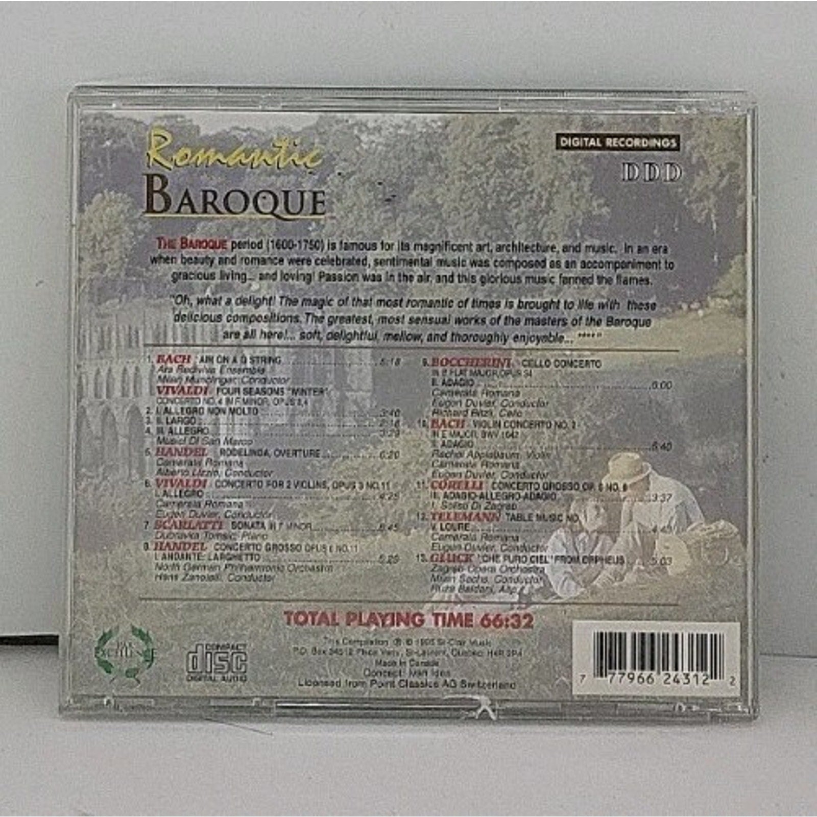 Romantic Baroque CD Vivaldi Telemann Corelli Bach Scarlatti & More