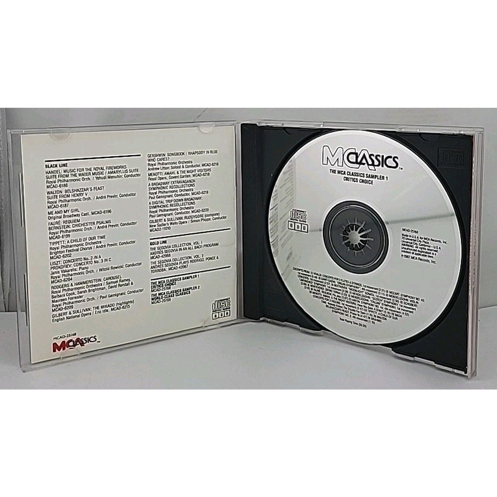 MCA Classics Sampler Critics' Choice CD Classical Various 1987 Symphony