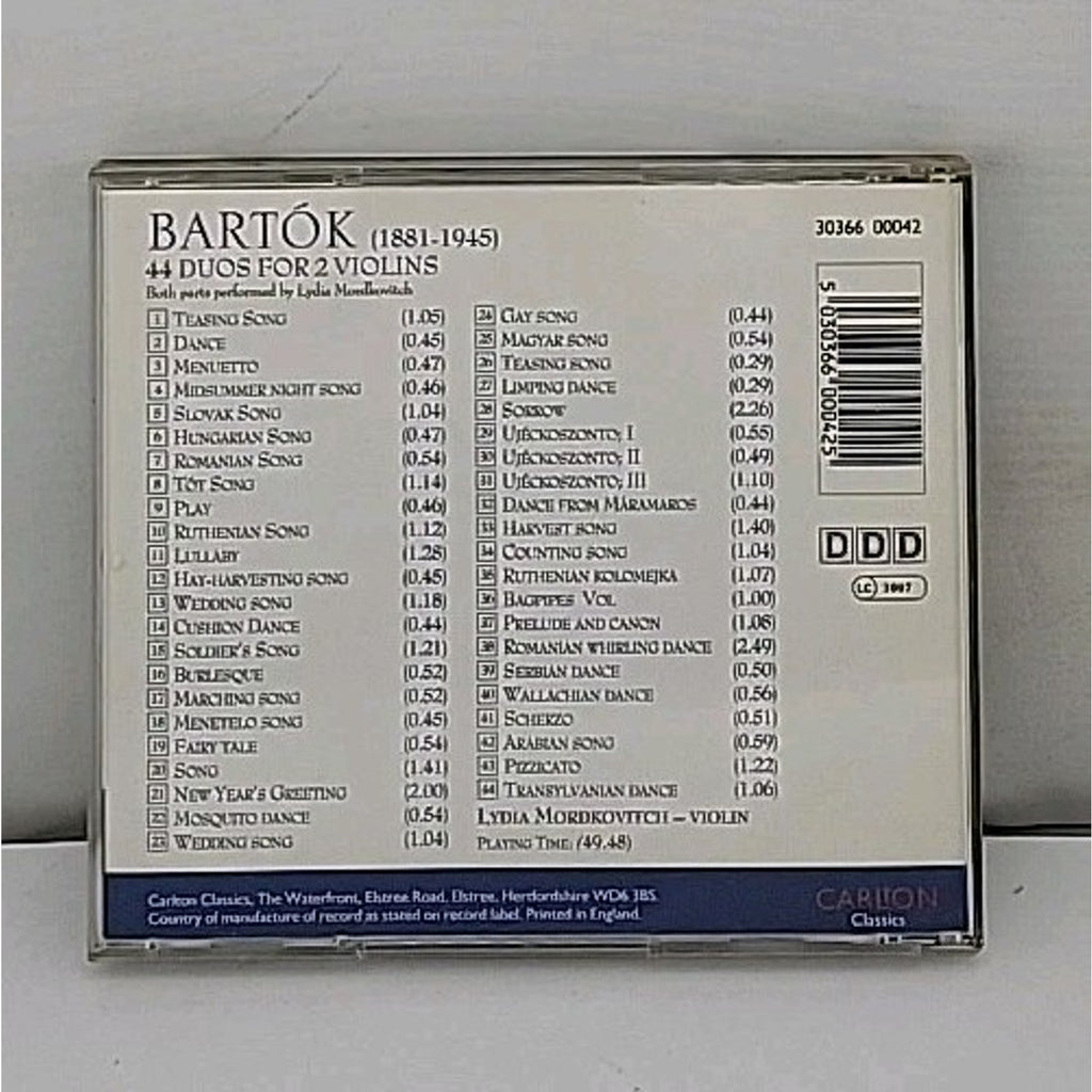 Bartok - 44 Duos For 2 Violins By Lydia Mordkovitch CD