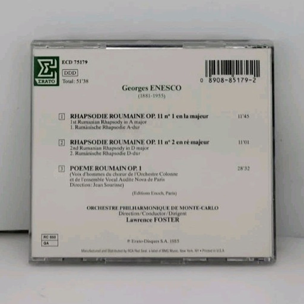 Enesco: Roumanian Poem, Rouman by Foster, Lawrence; Monte Carlo Philharmonic (CD
