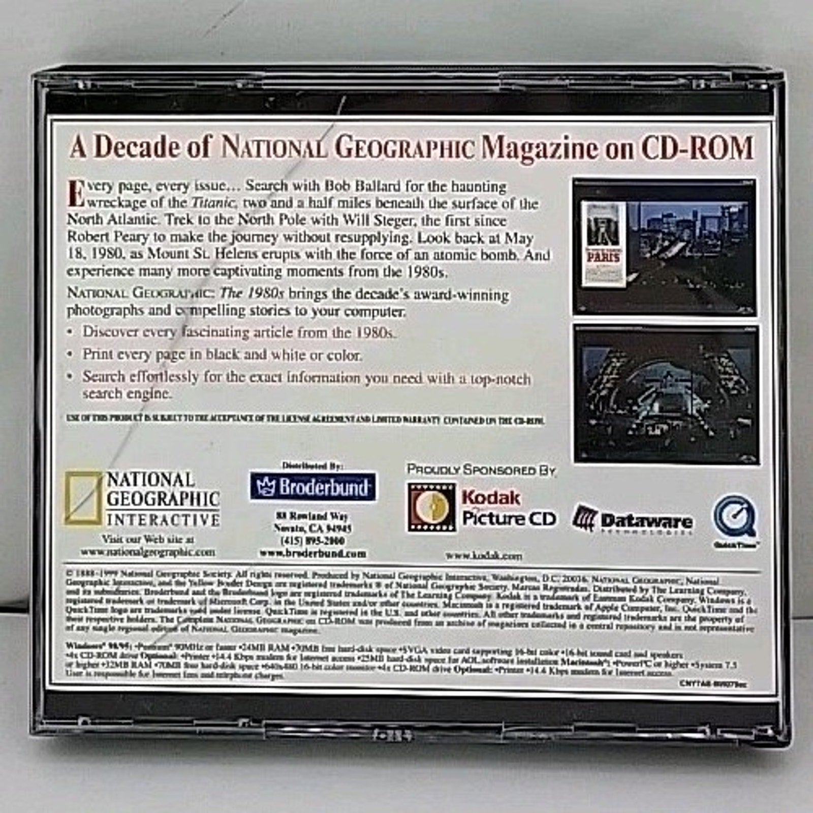The National Geographic Magazine 1980's CD-ROM (Win/ Mac), AUD