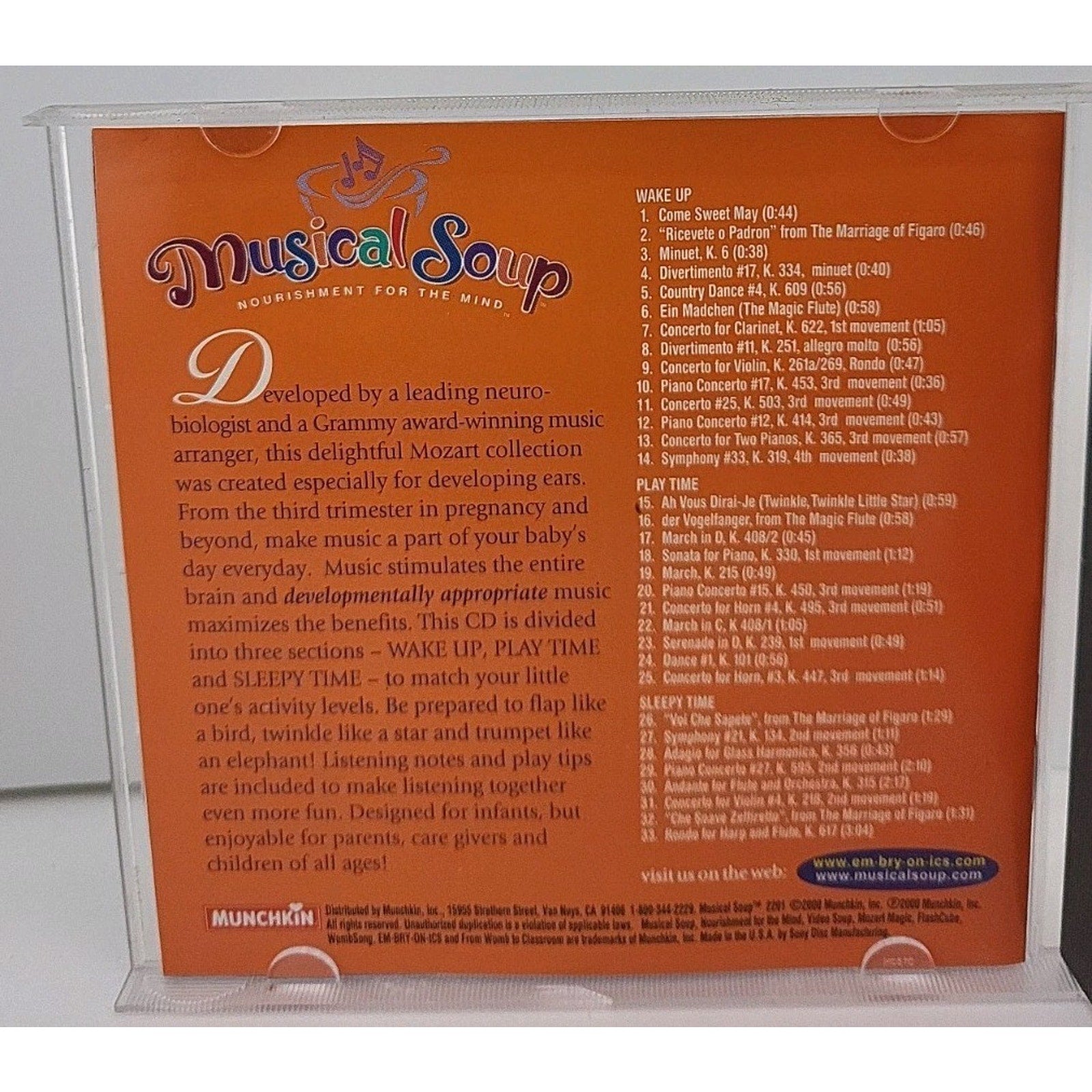 Mozart Wombsong - Audio CD By Musical Soup B62