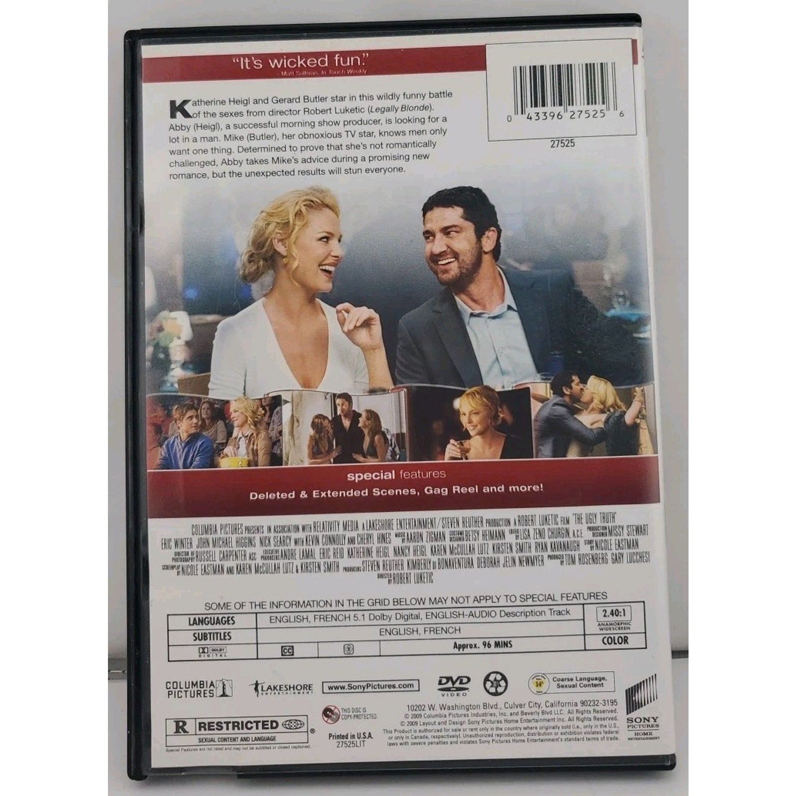 The Ugly Truth Blockbuster DVD Katherine Heigl Gerard Butler