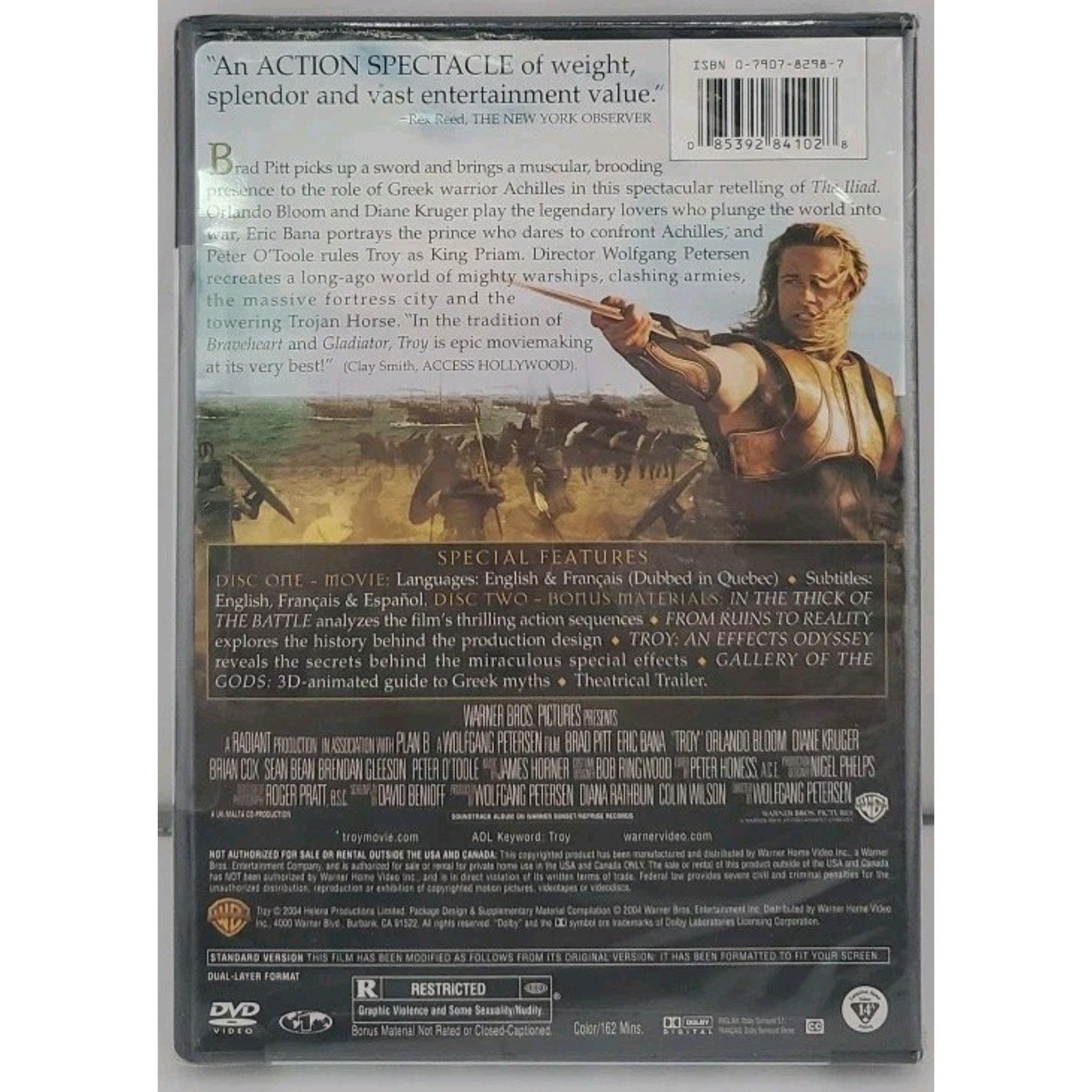 Troy (DVD, 2005, 2-Disc Set, Full Frame) *Brand New*