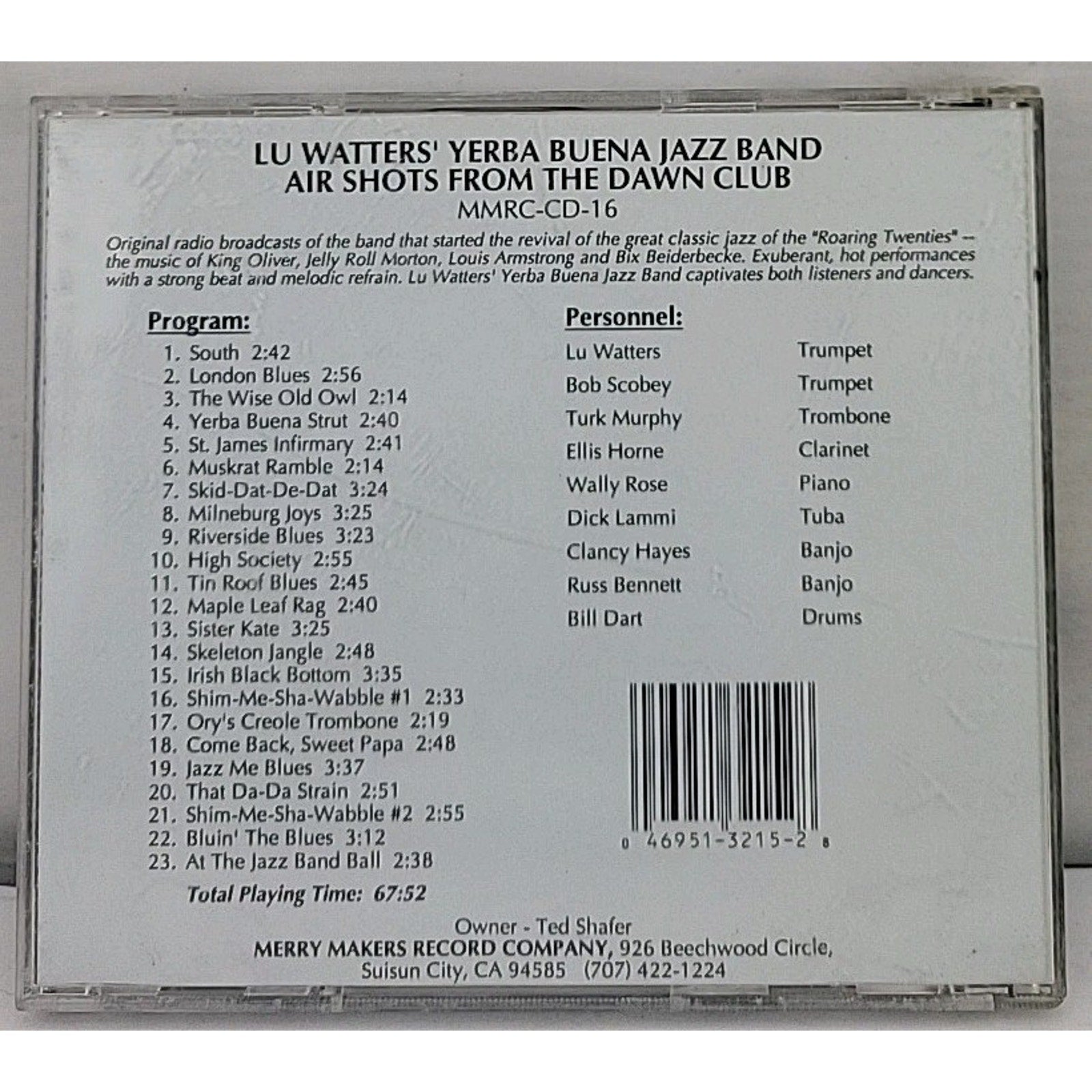 Air Shots from the Dawn Club by Lu Watters (CD, 1995)