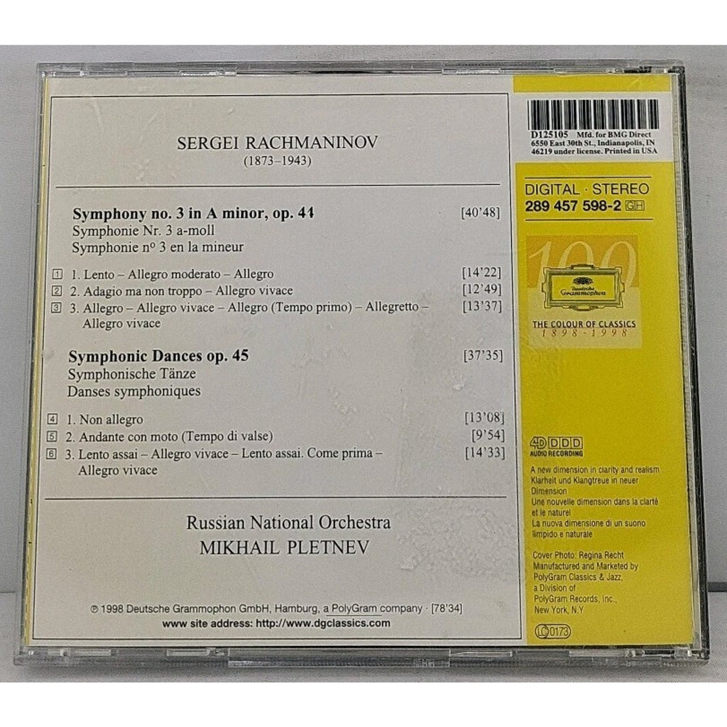 Rachmaninov∙ Pletnev, CD Russ Nat Orch – Symph No. 3 ∙ Symph Dances Deutsche
