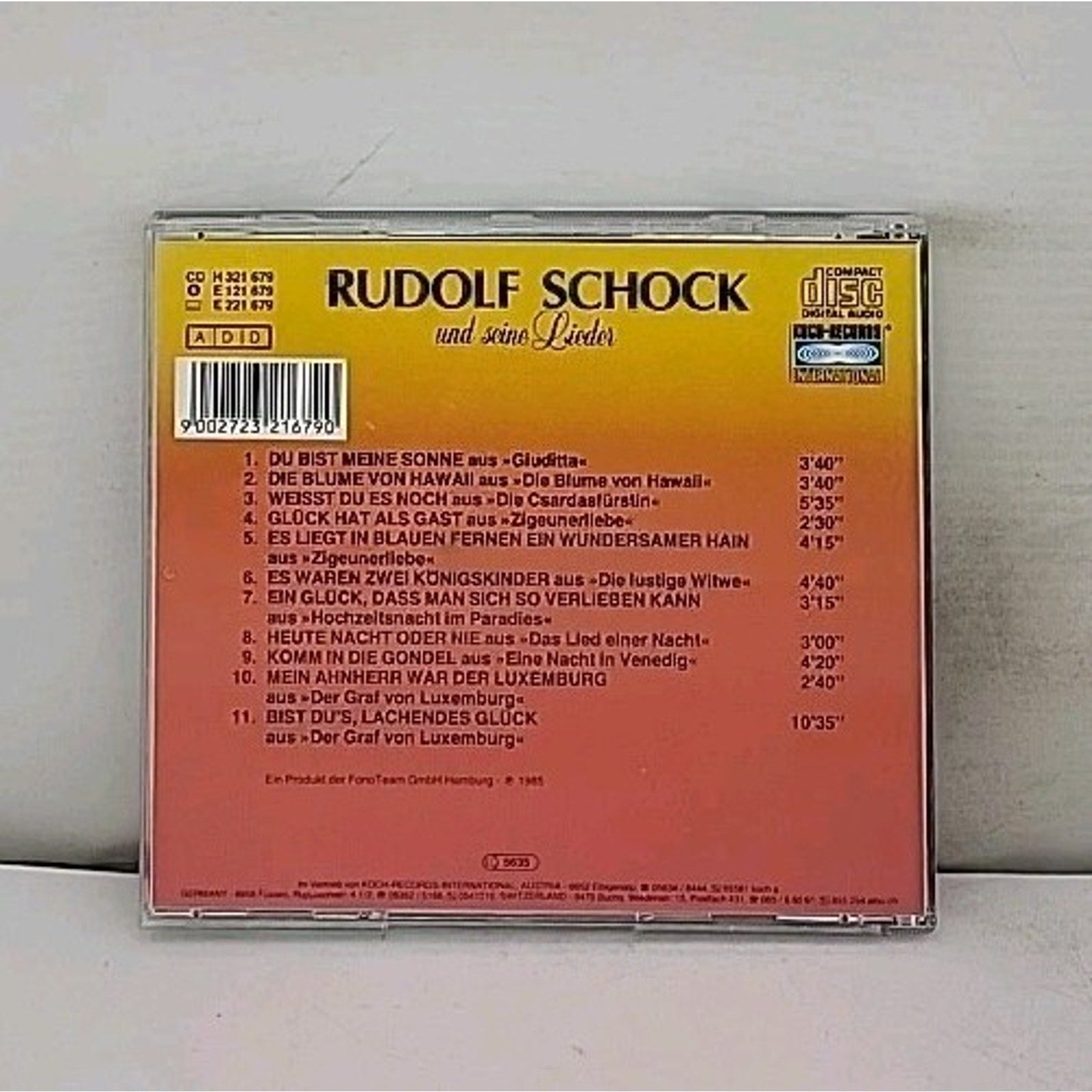 Und Seine Lieder by Rudolf Schock (CD, Import, 1985, Koch Records International)