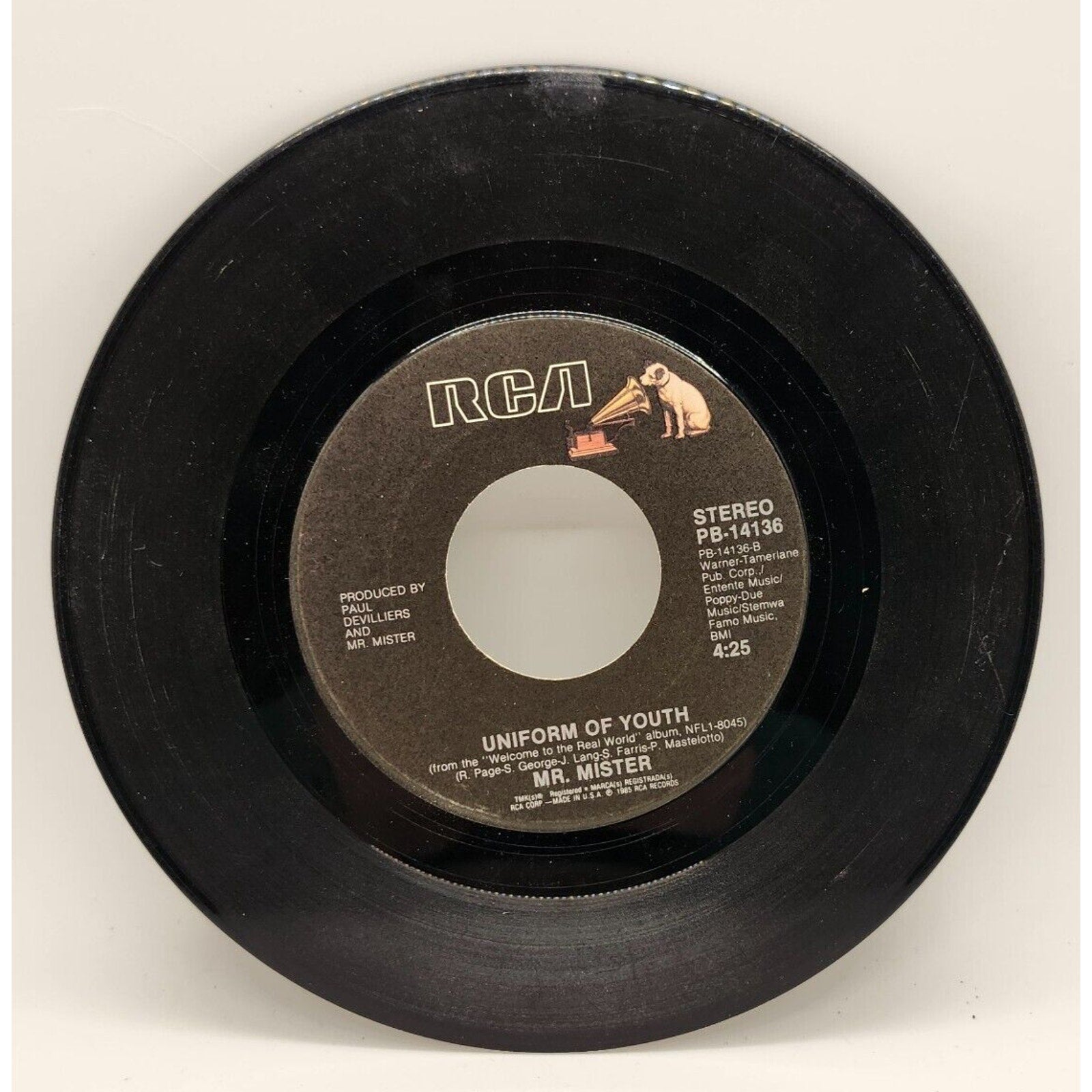 Uniform of Youth / Broken Wings by Mr. Mister (Record) - PB-14136