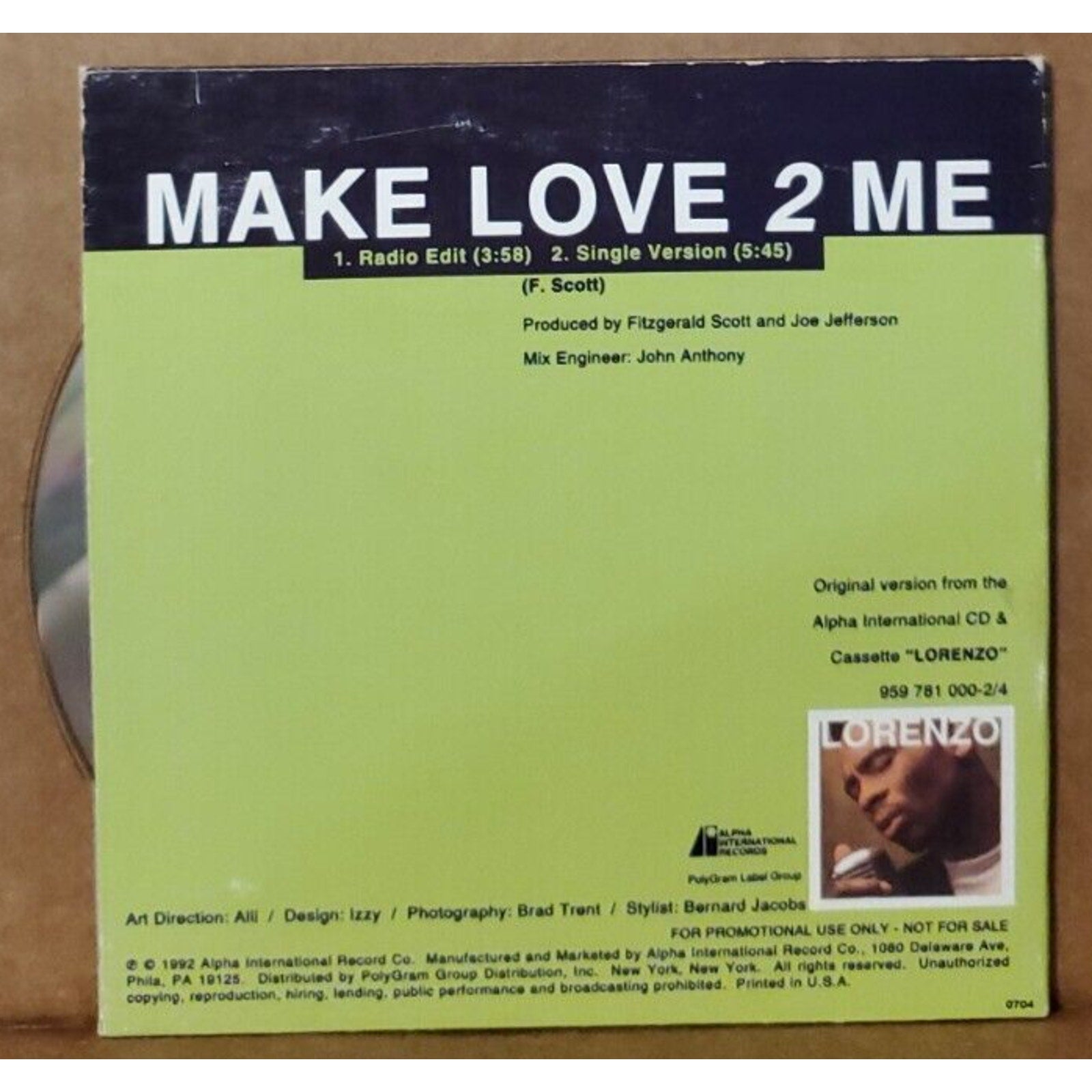 Make Love 2 Me Lorenzo (CD)