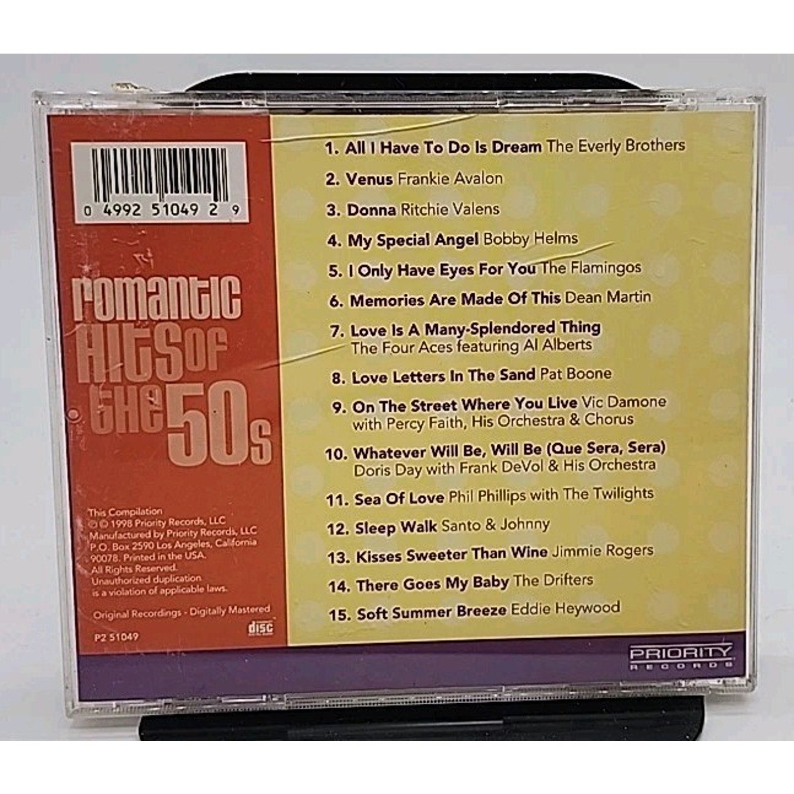 Chart Toppers: Romantic Hits Of The 50's (CD, 1998)