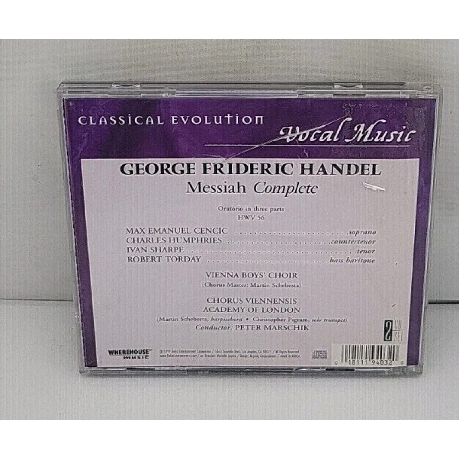 Handel Classical Evolution Vocal Music (CD, 2 Discs)