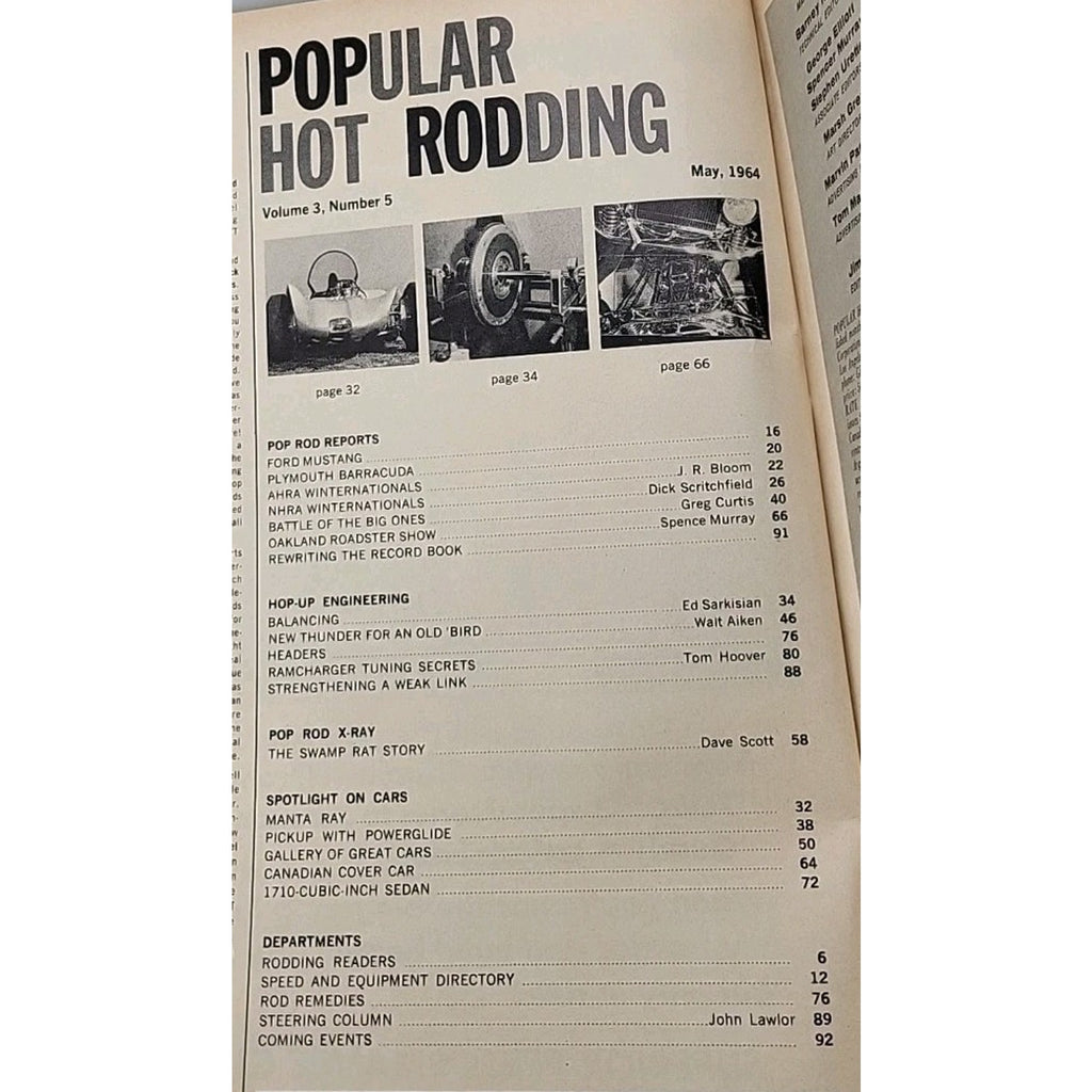 Popular Hot Rodding Magazine May 1964