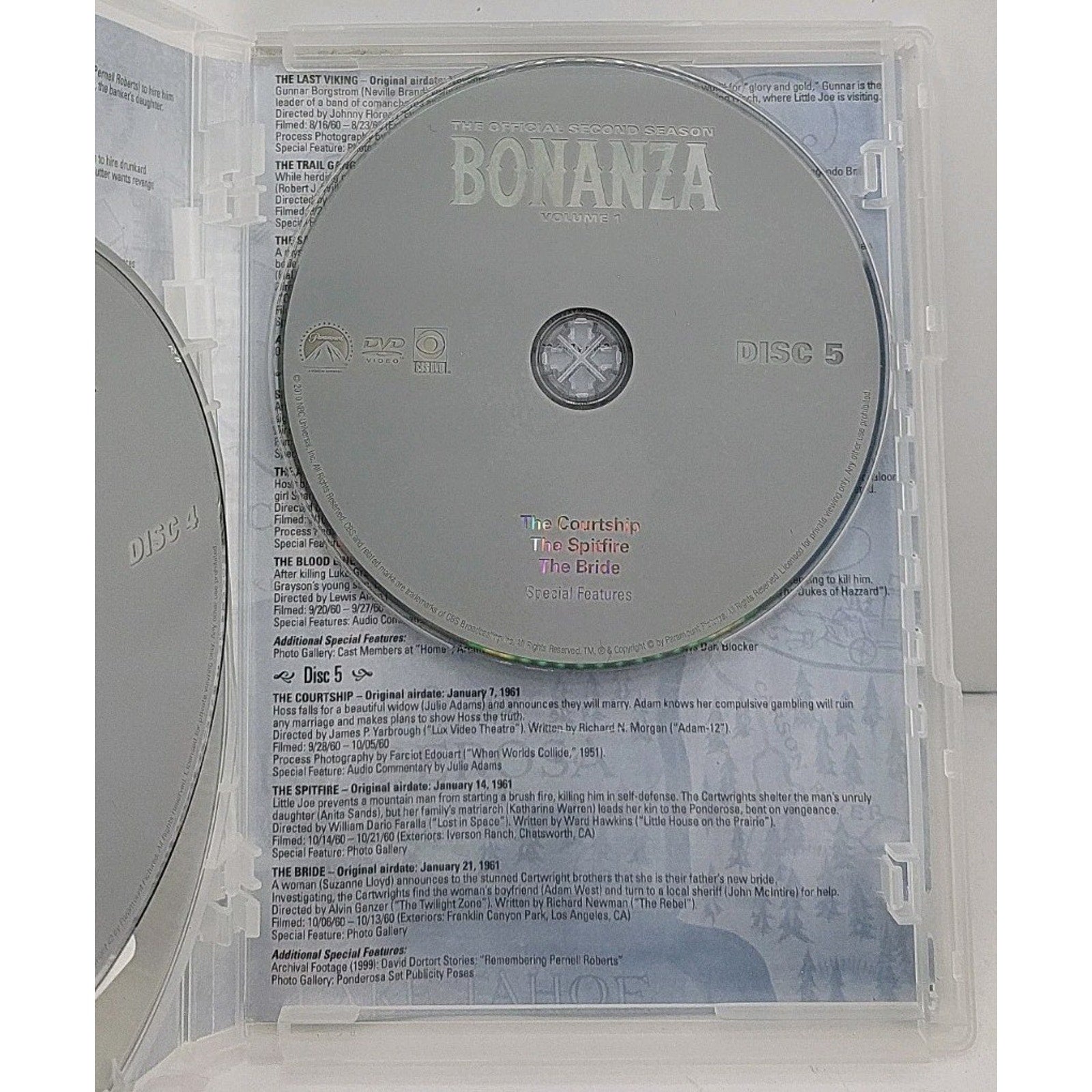 Bonanza: the Official Second Season Volume 1 (DVD, 1960)