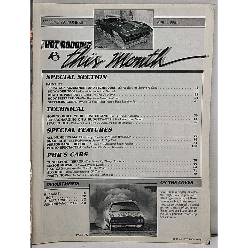 Collector's Special Popular Hot Rodding Magazine - April 1990 Volume 29 Number 4
