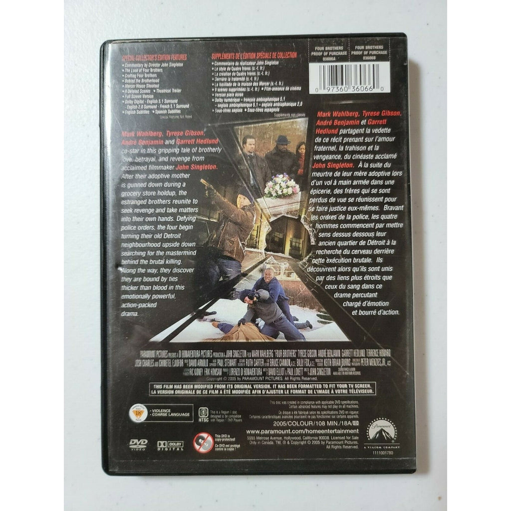 Four Brothers (DVD, 2005, Full Screen, Canadian)