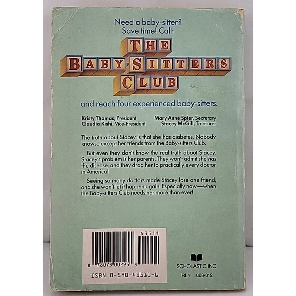 Truth about Stacey by Ann M. Martin (1986, Trade Paperback)