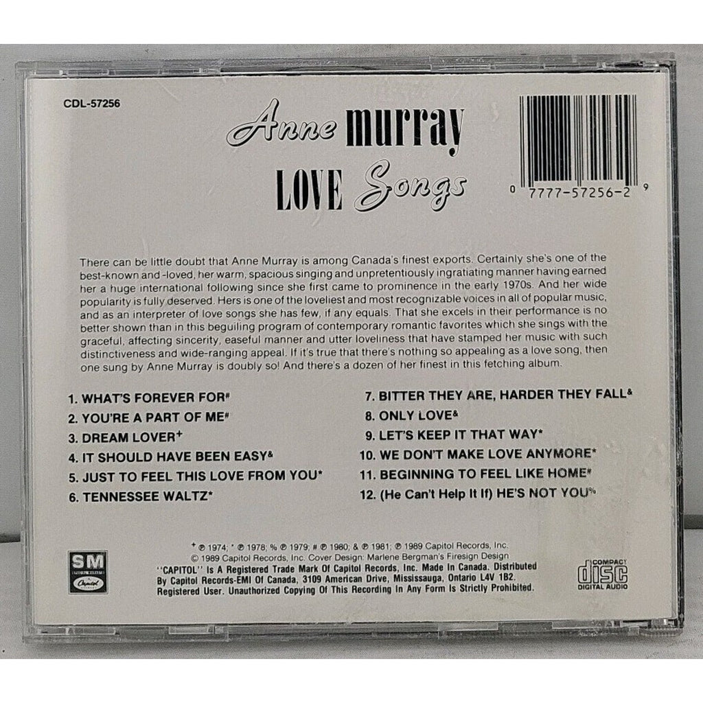 Love Songs by Anne Murray (CD, 1995)