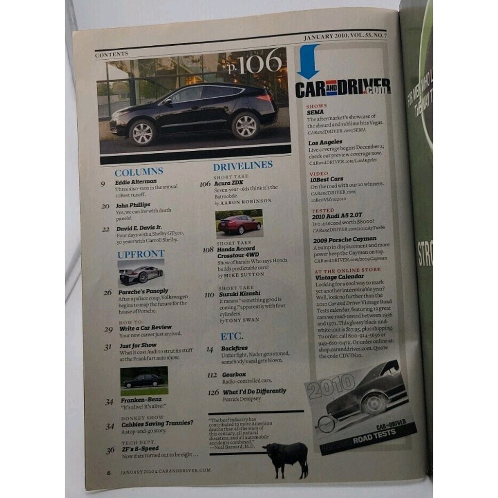 Car And Driver Magazine - January 2010 - Vol. 55 No. 7