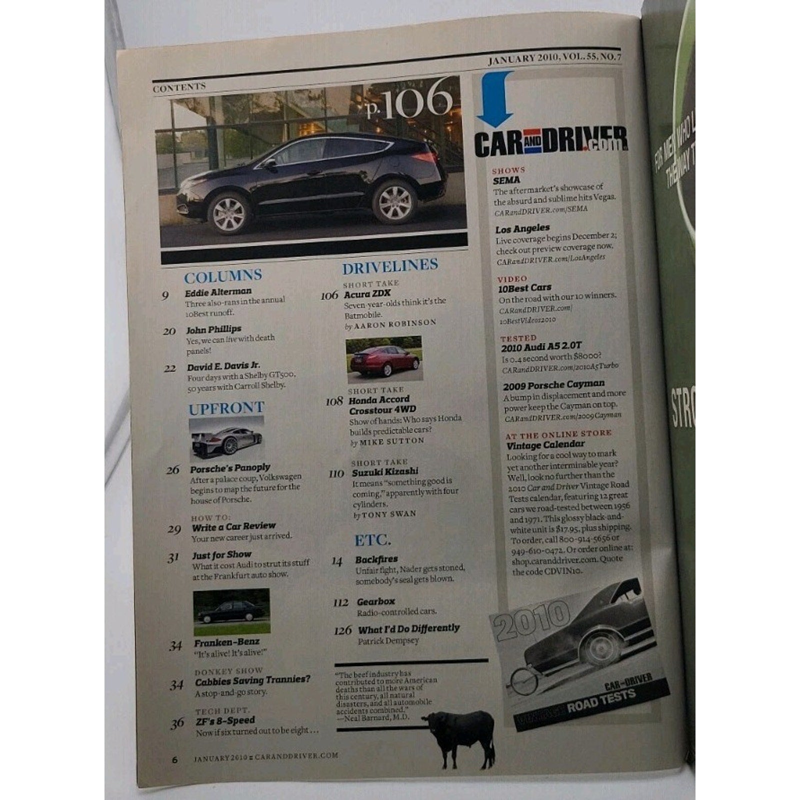 Car And Driver Magazine - January 2010 - Vol. 55 No. 7