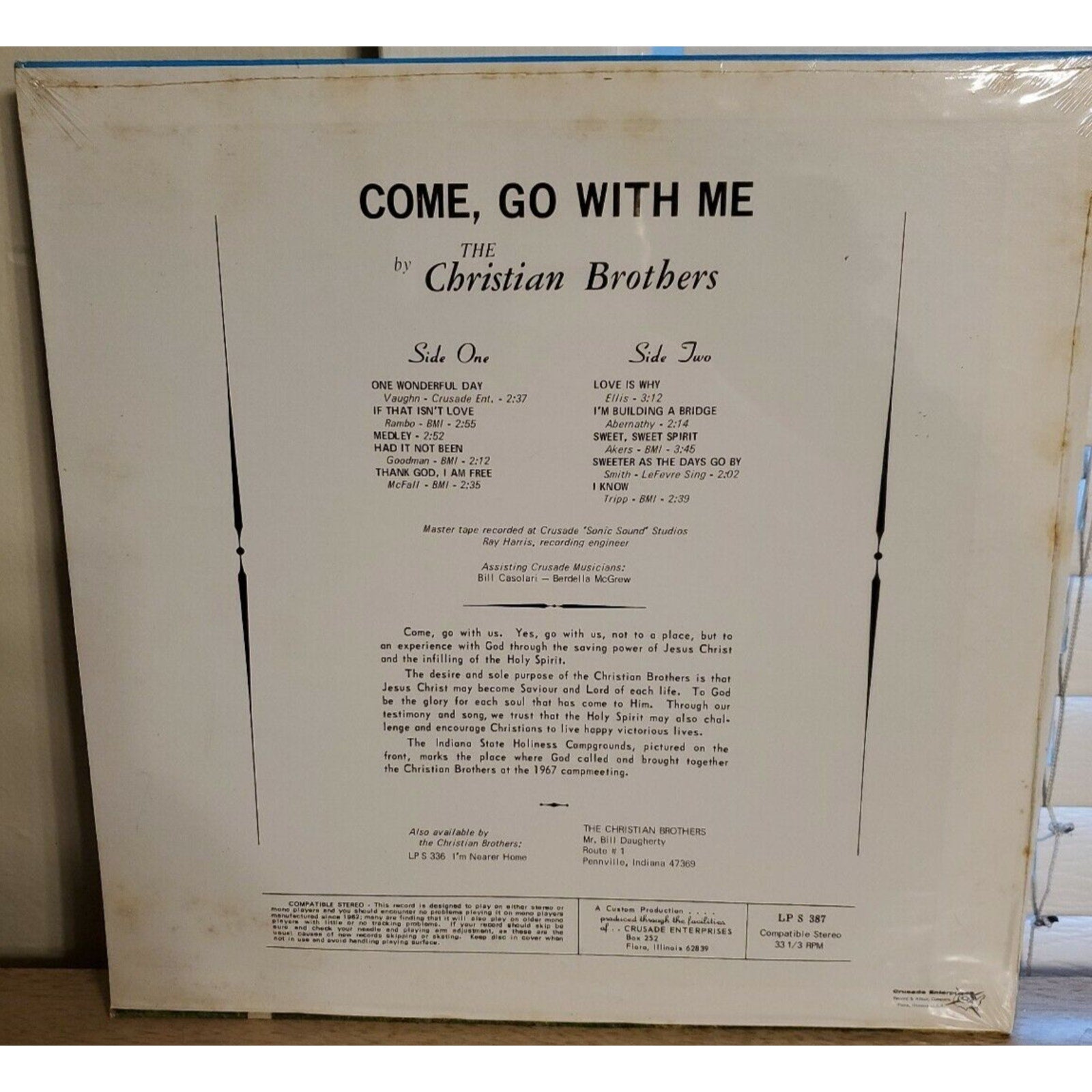 The Christian Brothers - Come, Go With Me - LP S 387 -