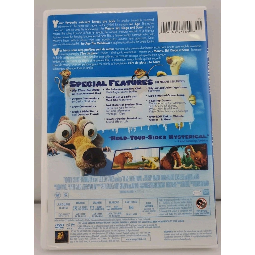 Ice Age: The Meltdown (DVD, 2006, Canadian Full Frame)